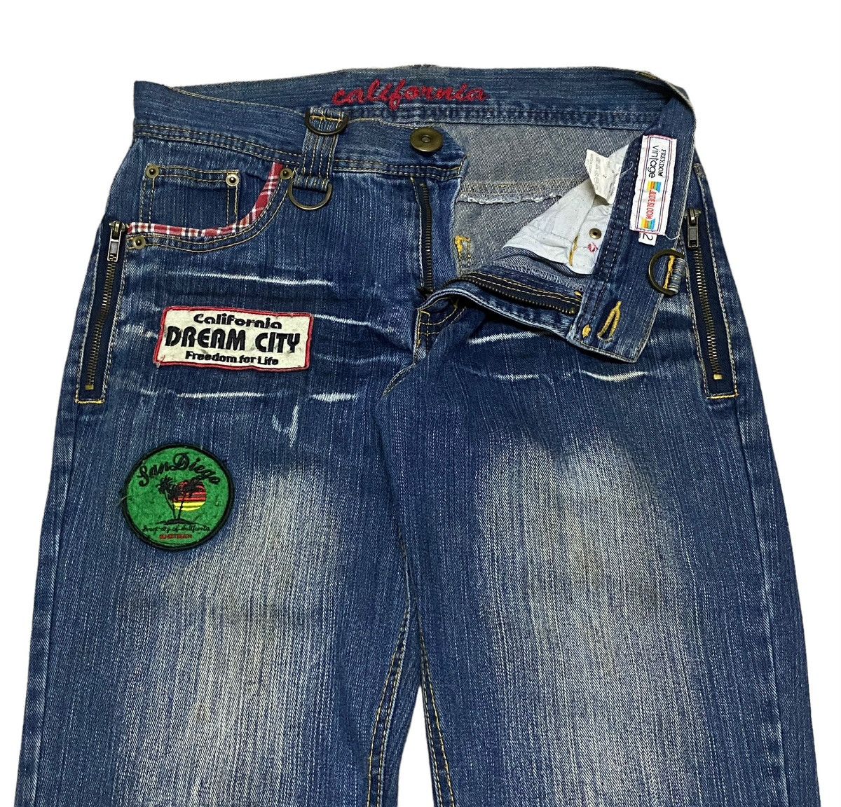 If Six Was Nine × Japanese Brand Rare Design Vintage California Patches Flared Jeans 2000s Size US 32 / EU 48 - 6 Thumbnail