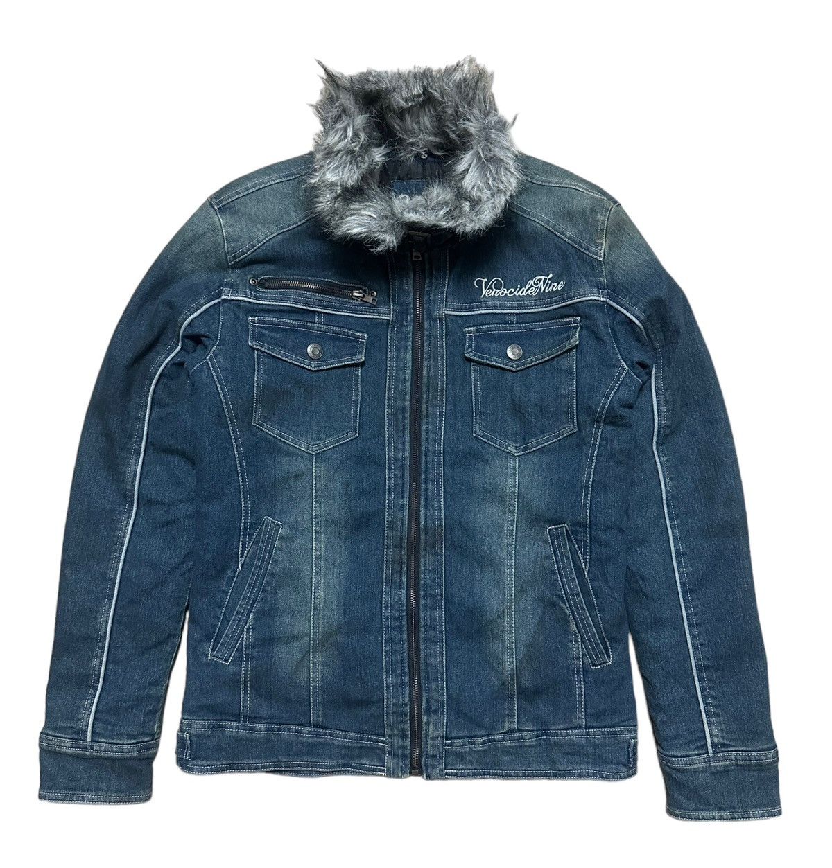 If Six Was Nine In The Attic Homme Made By Imagination Fur Denim Jacket Size US S / EU 44-46 / 1 - 2 Thumbnail
