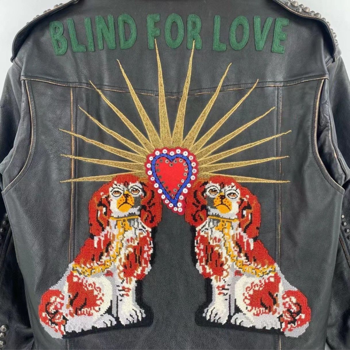 Gucci Gucci King Charles Spaniel leather biker jacket Coat Size US S / EU 44-46 / 1 - 5 Thumbnail