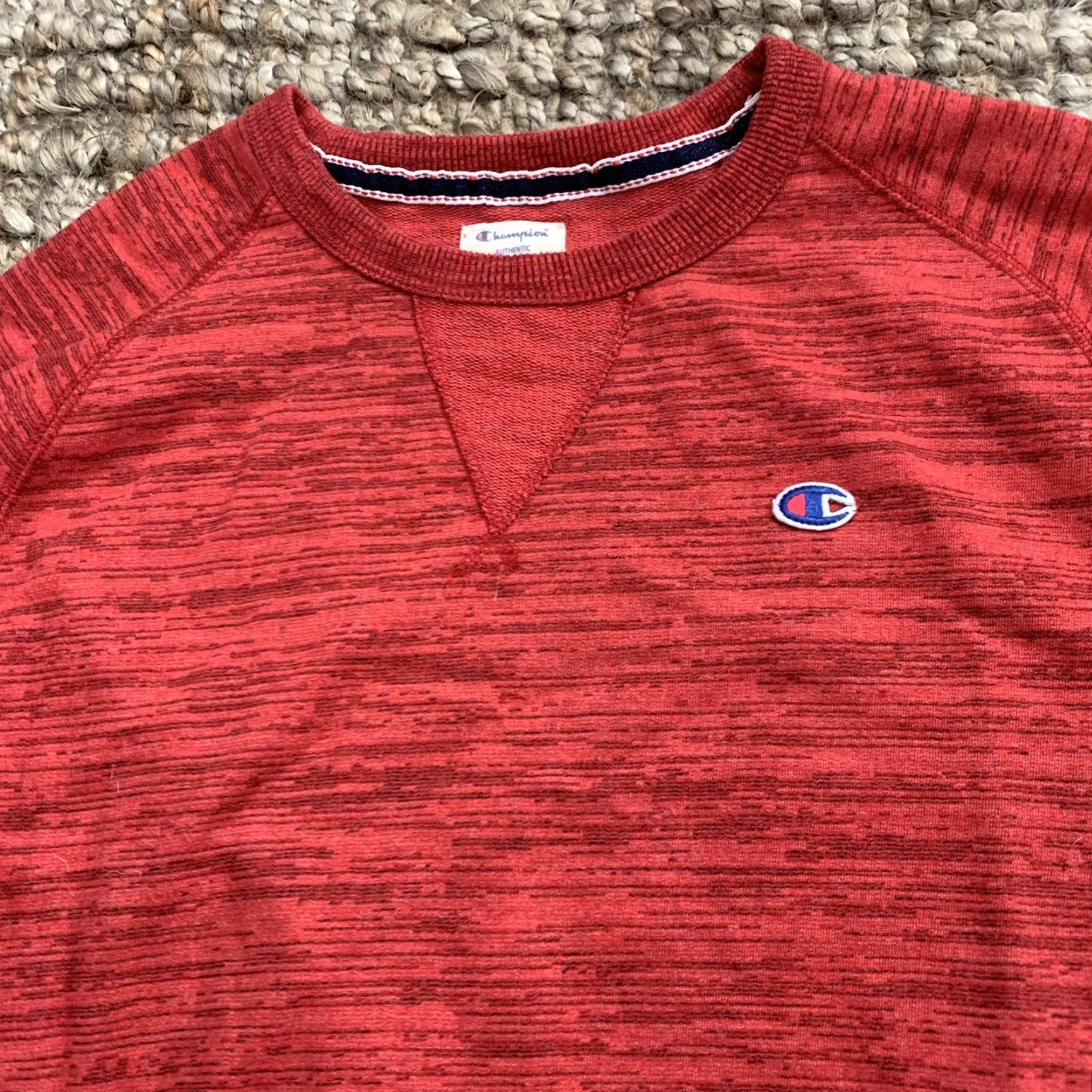 Champion Champion Sweatshirt Mens XL Red Heathered Crew Neck Pullover Cotton Blend Logo Size US XL / EU 56 / 4 - 3 Thumbnail