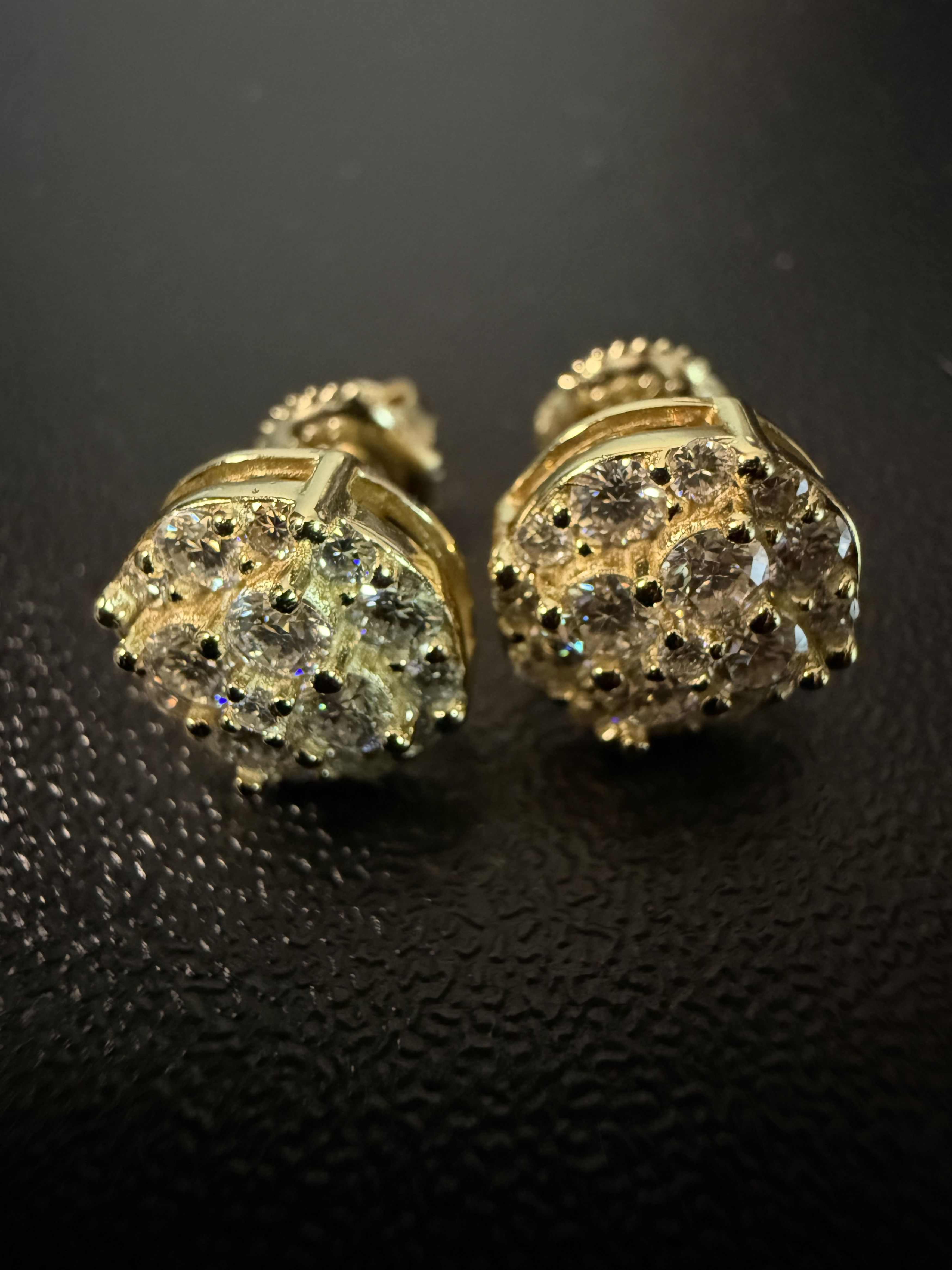 Other Gold Plated Half Snowball's Moissanite gold plated Earrings Size ONE SIZE - 4 Thumbnail
