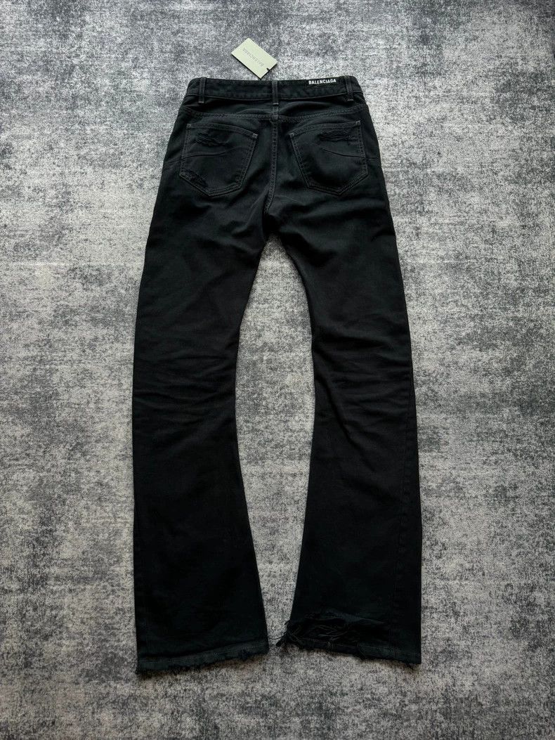 Balenciaga Balenciaga size XS Black curved knife destroyed denim pant Size 23" - 2 Thumbnail