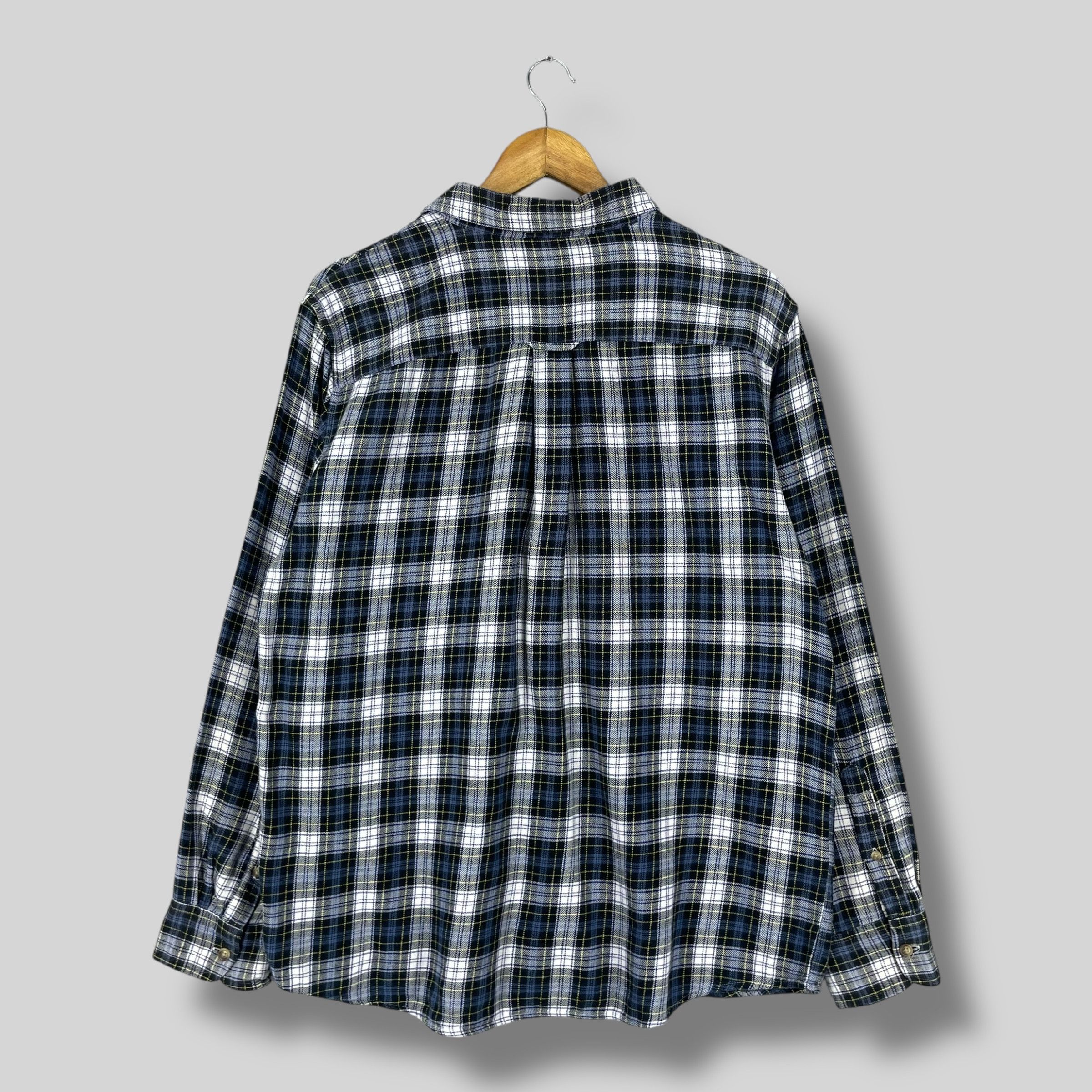 Flannel Vintage CHAPS Checkered Tartan Blue Distressed Flannel Size US L / EU 52-54 / 3 - 8 Thumbnail