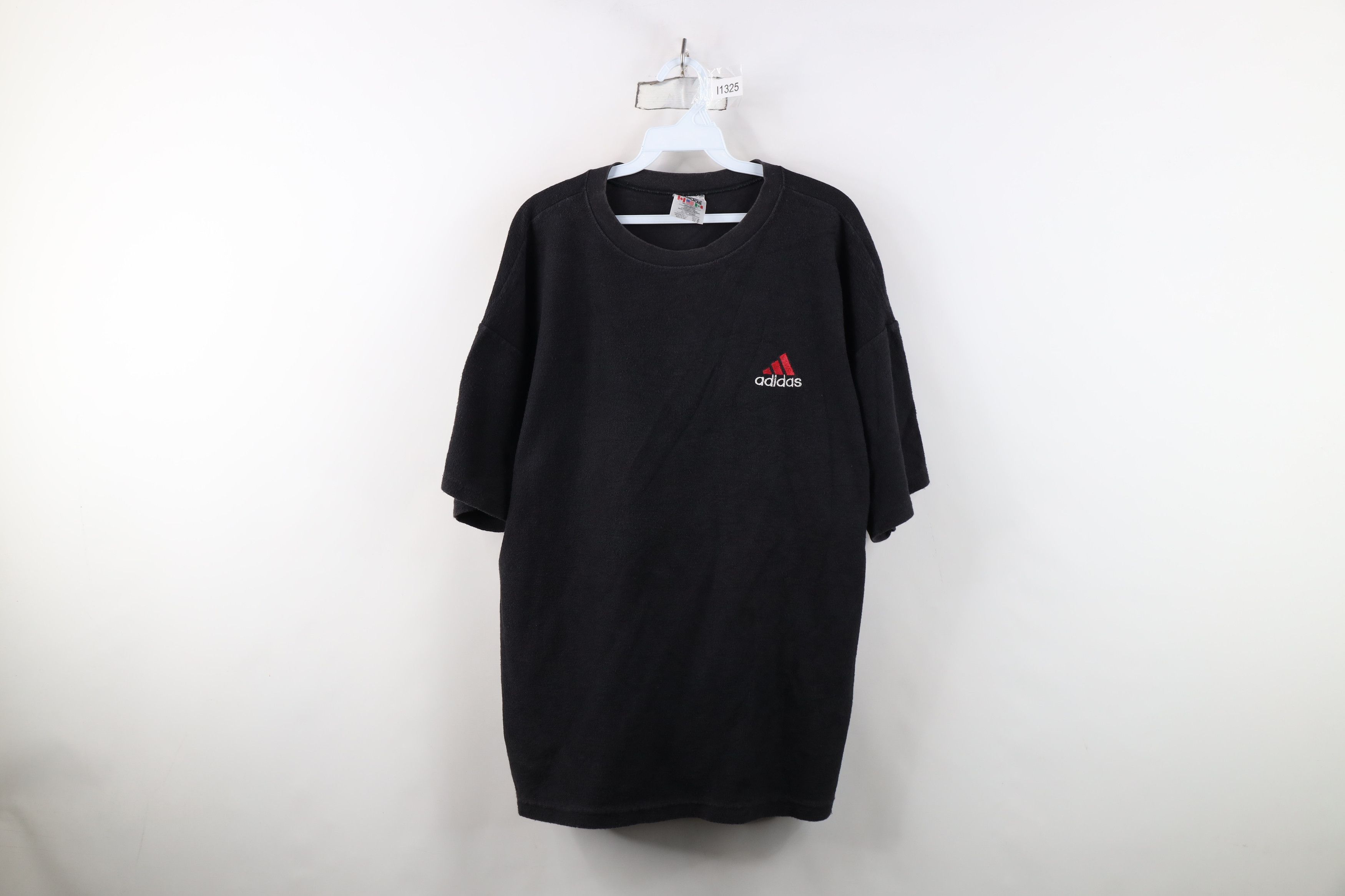 Adidas Vintage 90s Adidas Baggy Fit Knit T-Shirt Black Cotton USA Size US XL / EU 56 / 4 - 1 Thumbnail