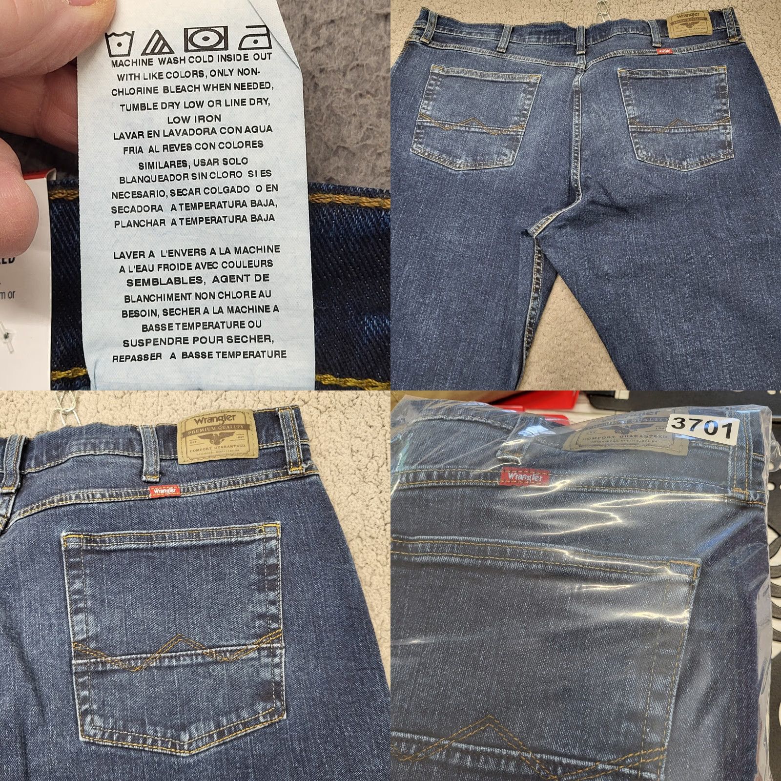 Wrangler Wrangler Jeans Mens 42x30 Five Star Premium Straight Fit Stretch Banks Blue Jeans Mens 42 Regular Comfort Pockets Denim USA Cowboy Stars 13MWZ? Size US 42 / EU 58 - 10 Thumbnail