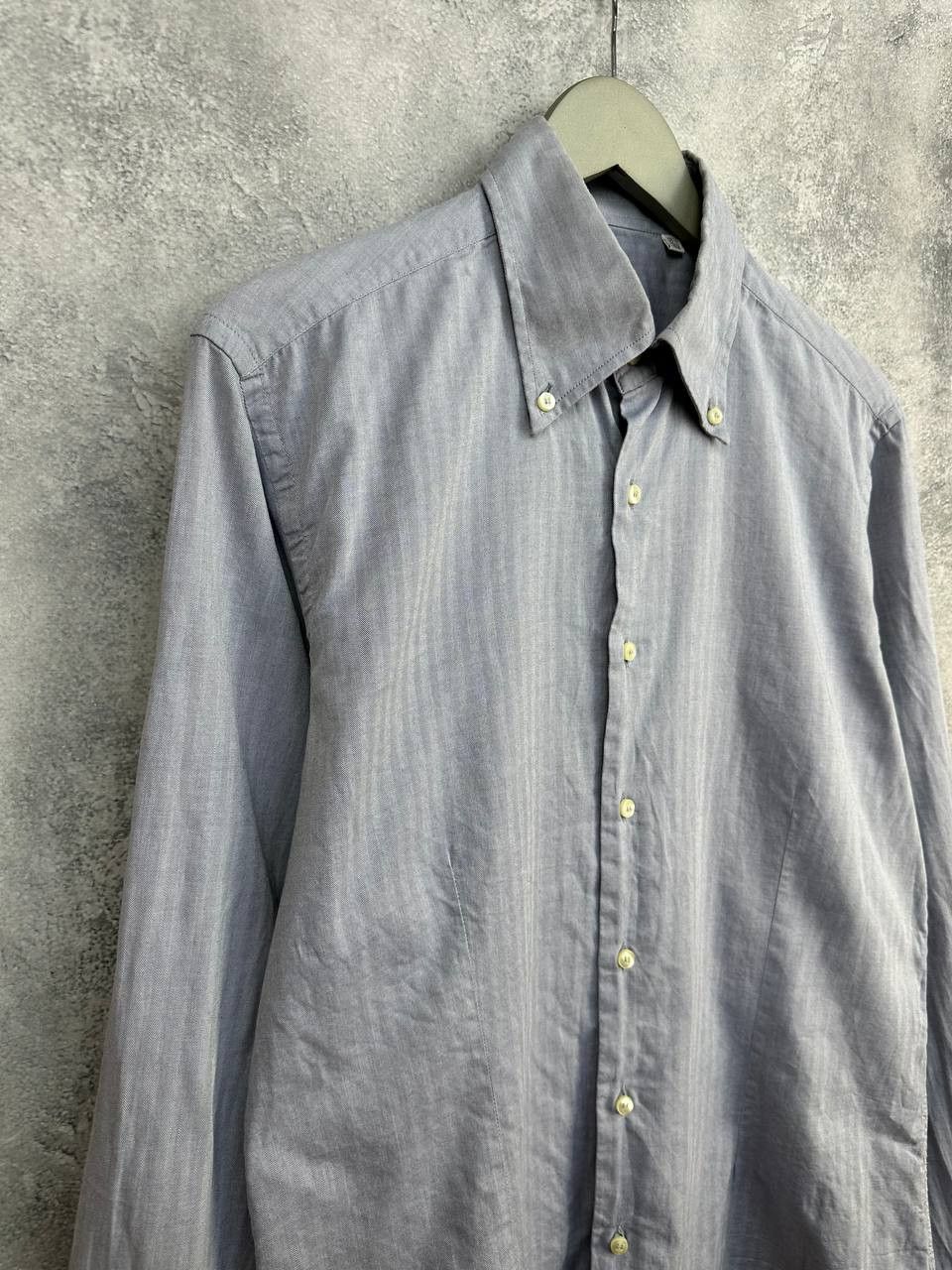 Romeo Gigli Romeo Gigli Milano Slim Fit Button-Up Shirt Light Gray/Blue Size US XL / EU 56 / 4 - 3 Thumbnail