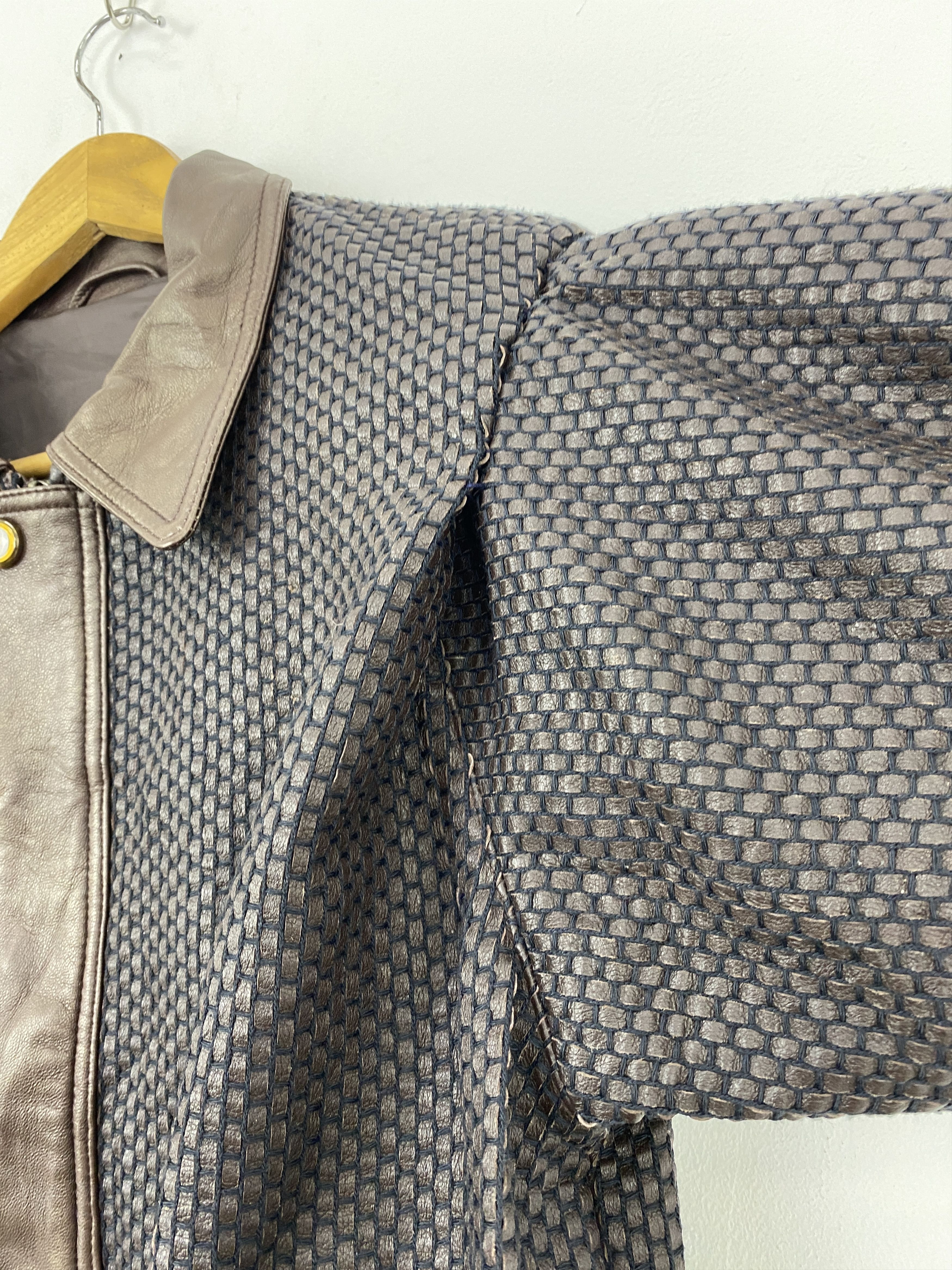 Japanese Brand Vintage Japanese Brand Checkers Leather Jacket MJ0072Z Size US L / EU 52-54 / 3 - 10 Thumbnail