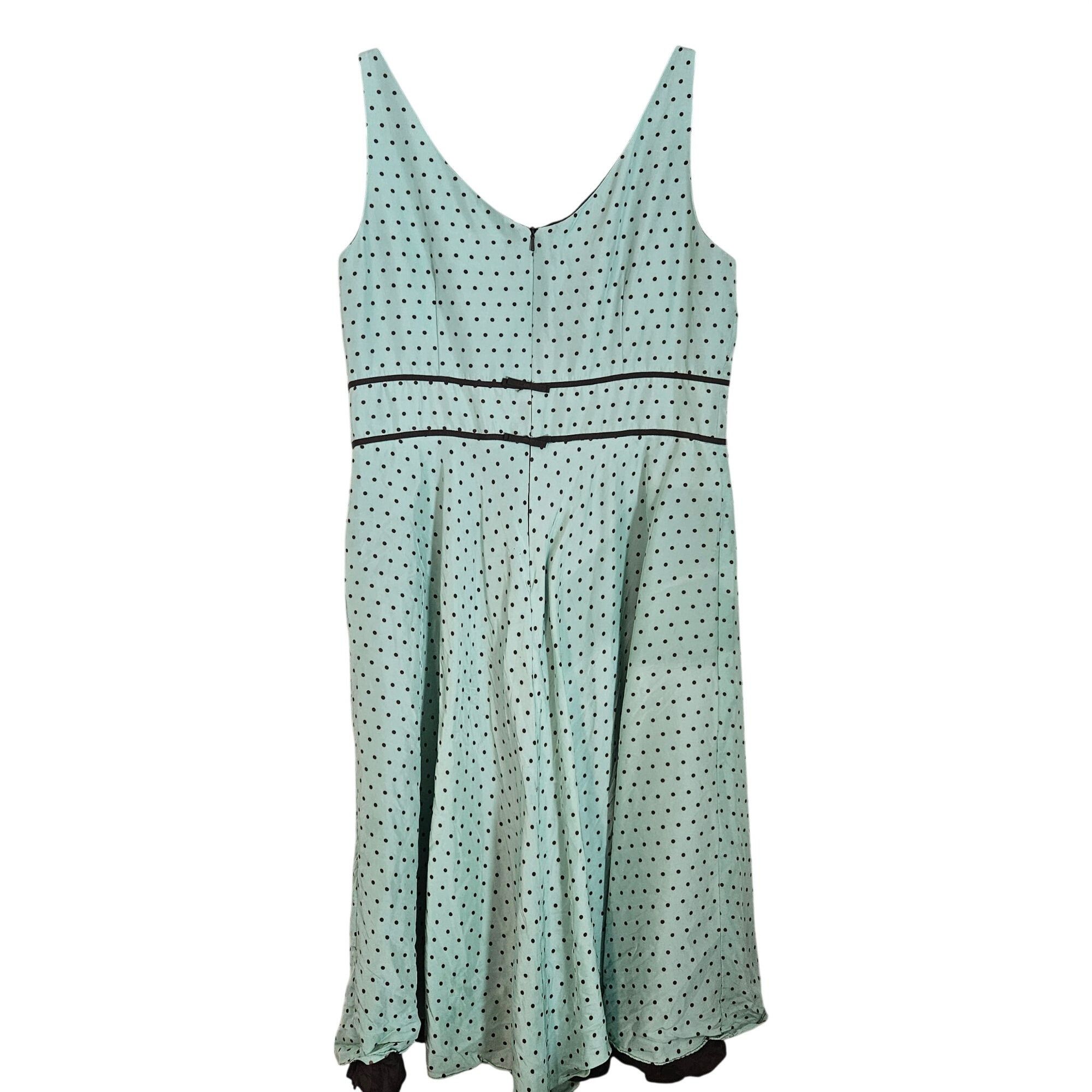 Donna Morgan Donna Morgan 100% Silk Polka Dot Fit & Flare Dress Mint Picn Size XL / US 12-14 / IT 48-50 - 11 Thumbnail