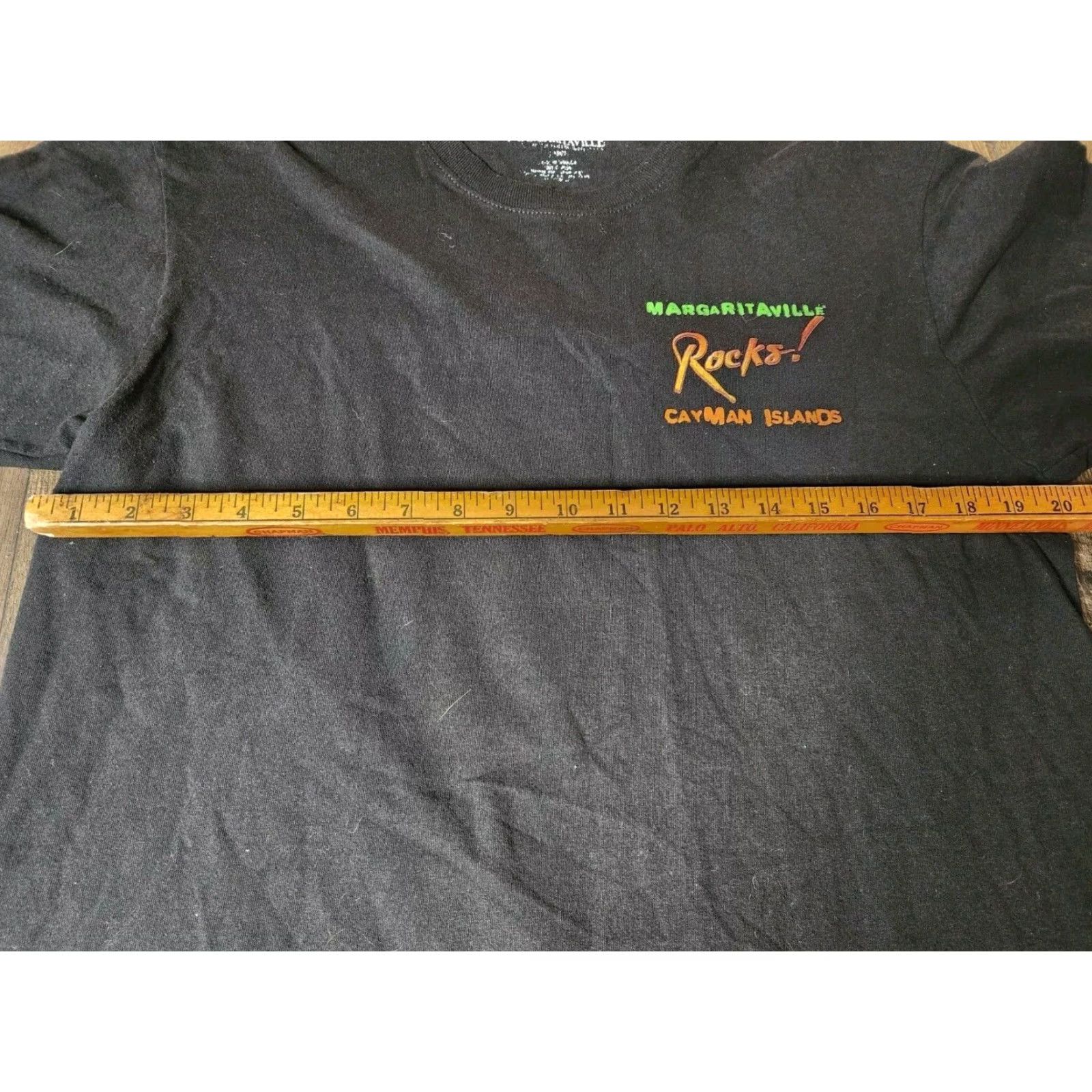 Vintage Margaritaville T-Shirt Mens M Black Cotton Short Sleeve Crew Neck Rock Guitar Tropics 2007 Cayman Islands Distressed Logo 2000s Mens Size US M / EU 48-50 / 2 - 3 Thumbnail