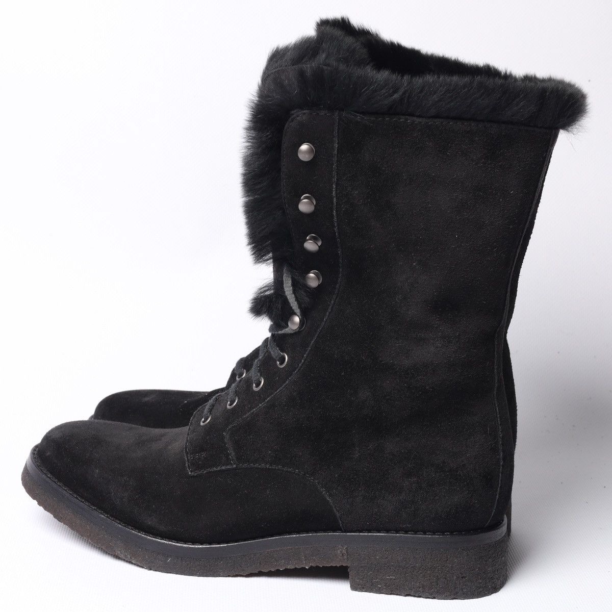 Loro Piana Loro Piana Snow Dream Beaver Fur Black Suede Ankle Boots Size US 6 / IT 36 - 16 Thumbnail