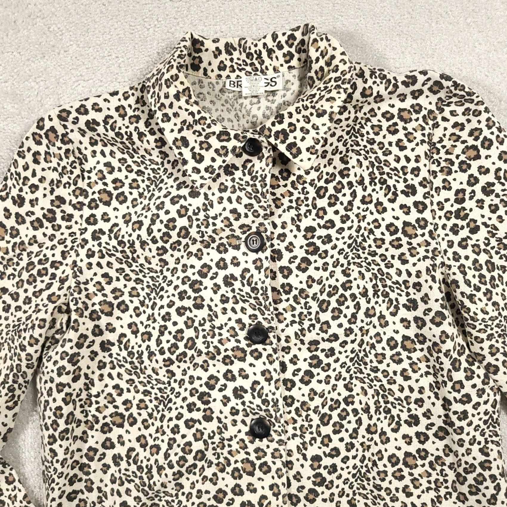 Vintage Briggs New York Shirt Jacket Shacket Women's Medium Leopard Print Button Up USA Shacket Coat Jacket Shirt Leopard USA Womens Medium Vintage Size M / US 6-8 / IT 42-44 - 3 Thumbnail