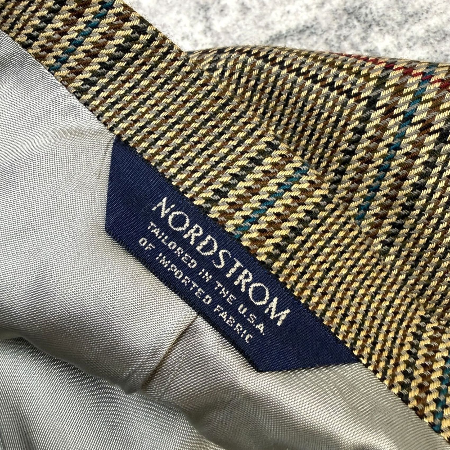 Nordstrom Nordstrom VTG Blazer Jacket Mens 50L Brown Glen Plaid Silk Sport Coat Academia Size 50R - 7 Thumbnail
