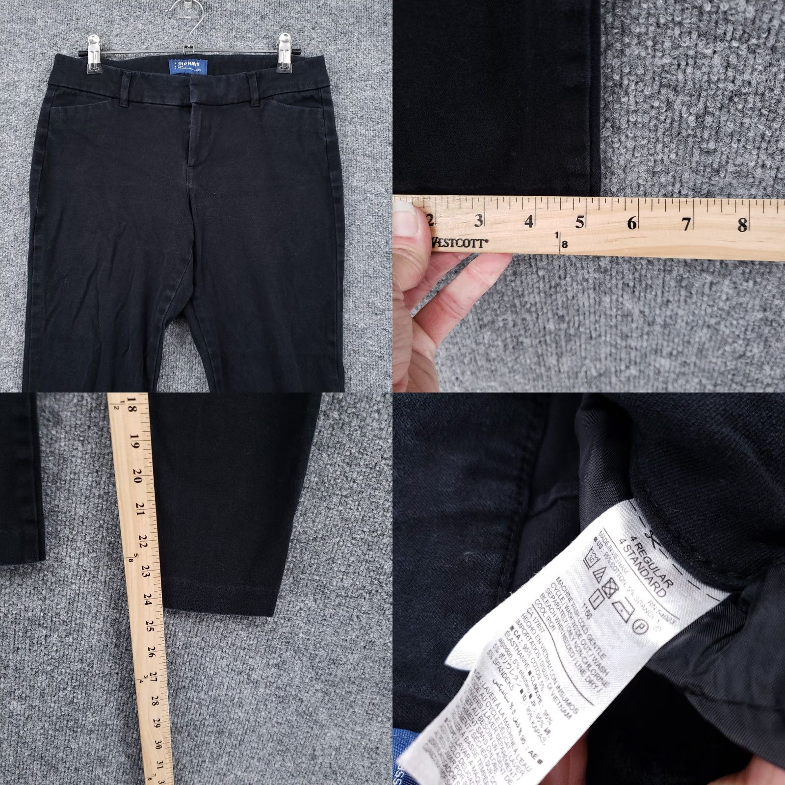 Old Navy Old Navy Pants Womens Black Pixie Straight Leg Mid Rise Flat Front Zip Size 4 Size 29" - 8 Thumbnail