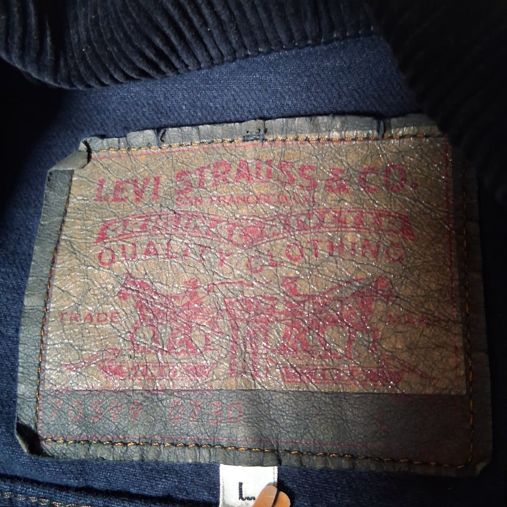 Levi's VINTAGE Levi's Levi Strauss Denim Jean Jacket L Blue Corduroy Trucker 70599 0730 Size US 33 - 6 Thumbnail
