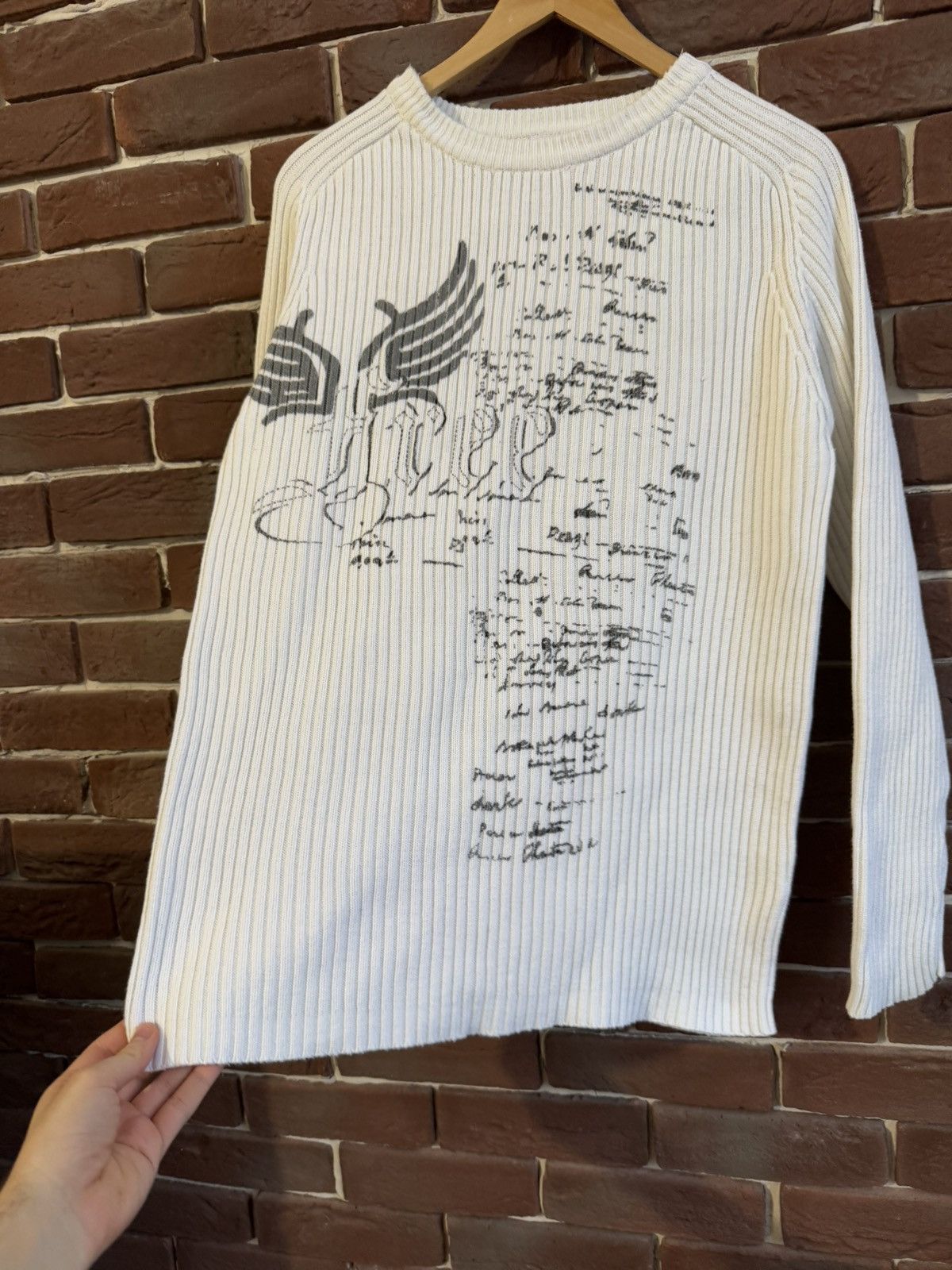 Vintage Y2k AvantGarde Tribal Dragon Sweater Rare Streetwear