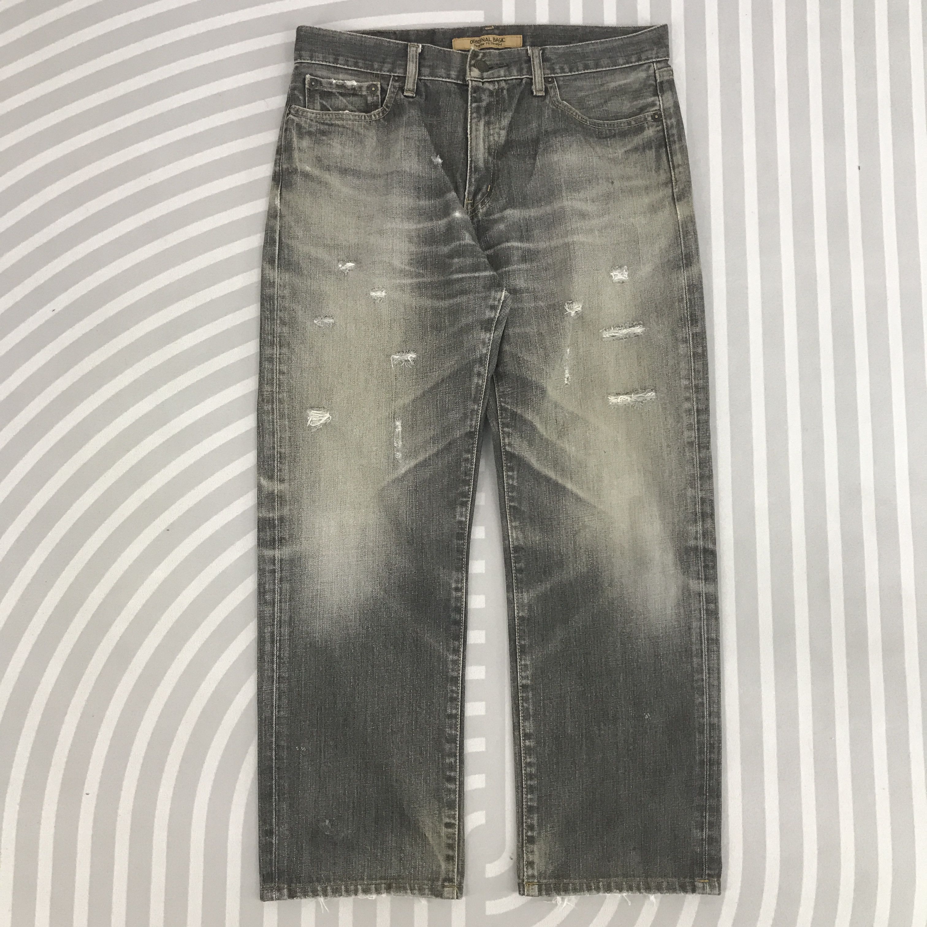 Uniqlo × Vintage Vintage Uniqlo Distressed Black denim jeans pants Size US 32 / EU 48 - 1 Thumbnail