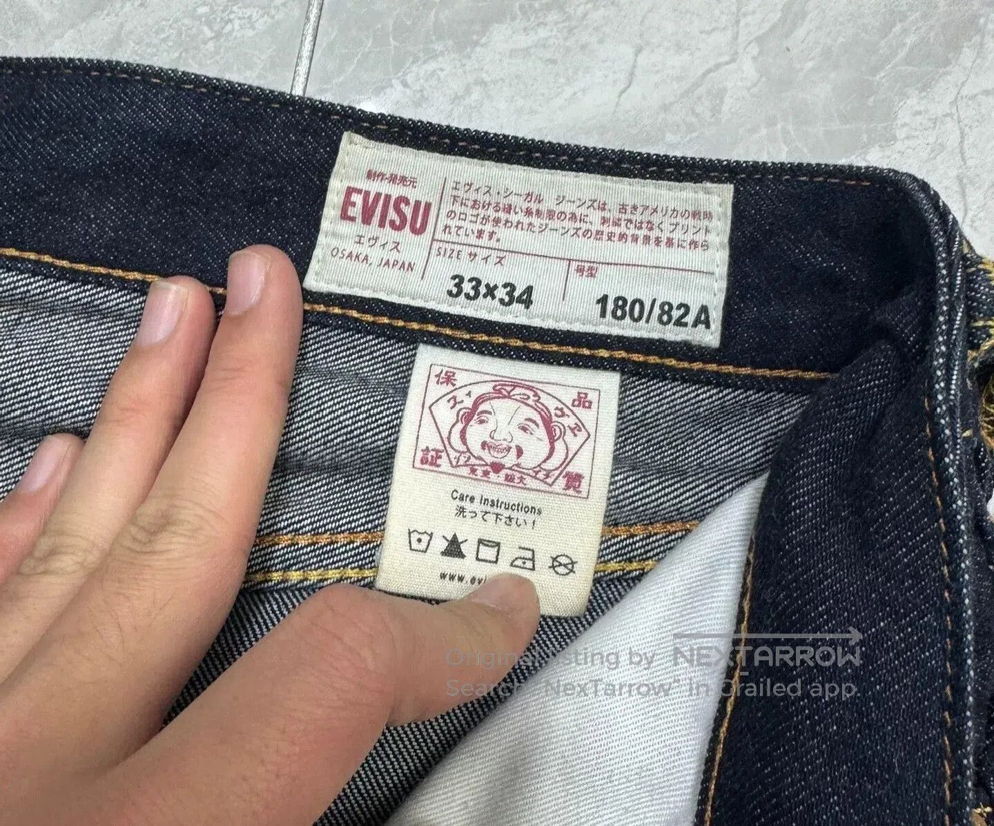 Evisu Evisu White Daruma Embroidered Jeans. Size US 33 - 8 Thumbnail