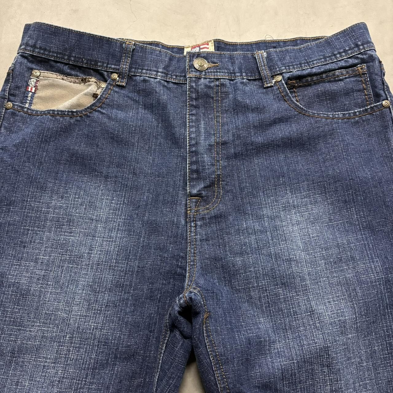 Phat Farm Crazy Vintage Y2K 2000s Super Baggy Phat Farm Skater Dark Wash Grunge Denim Jeans! Size US 38 / EU 54 - 4 Thumbnail