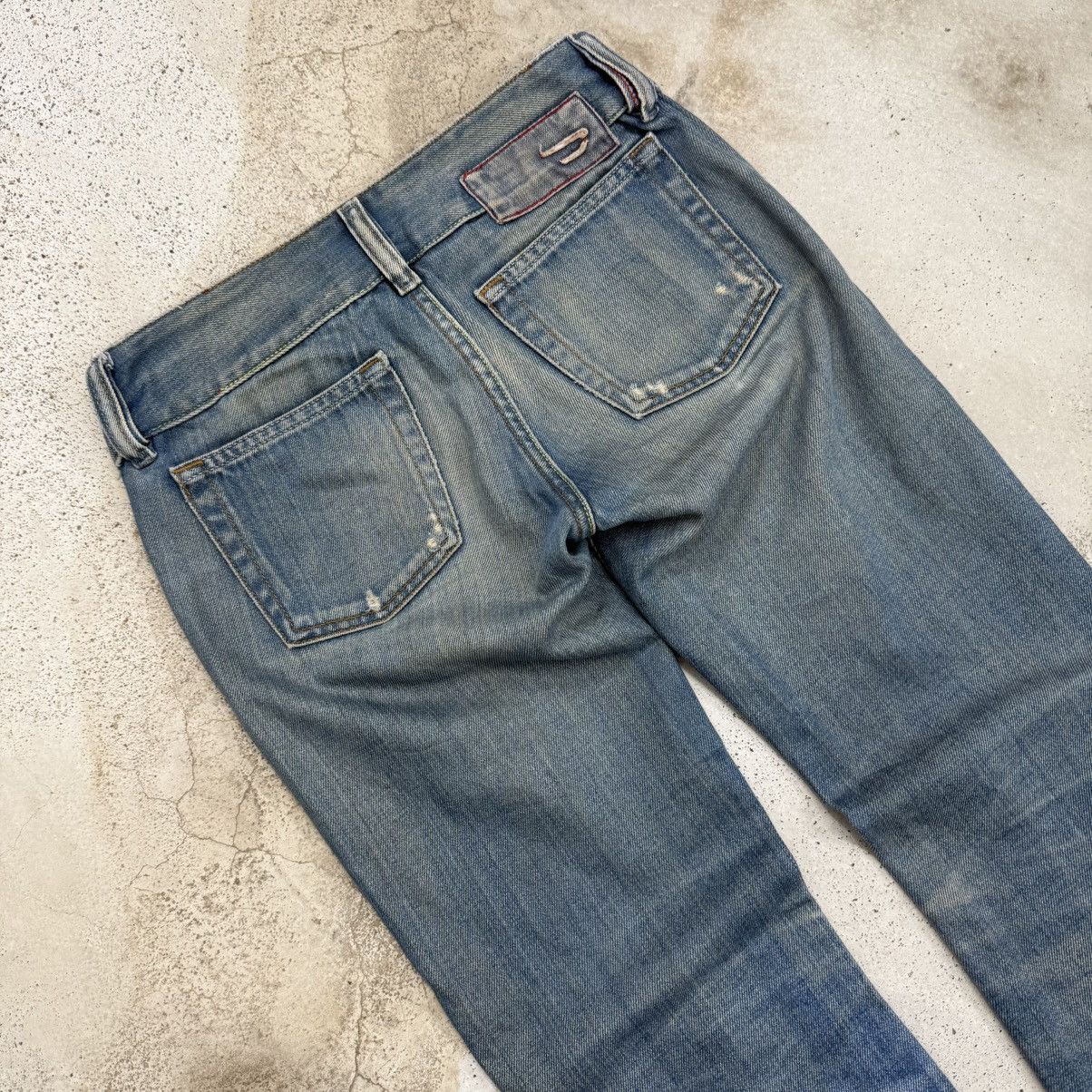 Diesel Diesel Industry Distressed Flare Bell Bottom Denim Pants Size 24" / US 00 / IT 34 - 11 Thumbnail