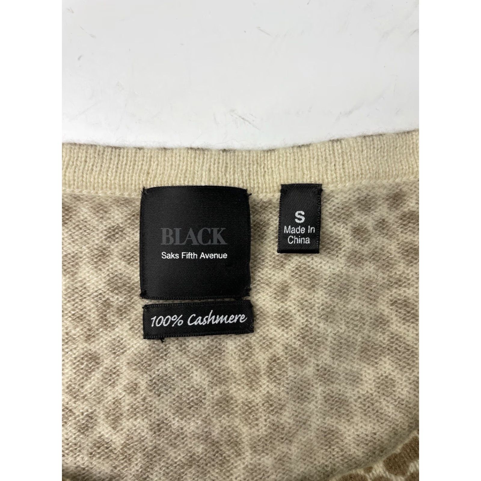 Saks Fifth Avenue Saks Fifth Avenue Sweater Shirt Womens 100% Cashmere Short Sleeve Animal Print Cheetah Leopard Small S Multicolor Pullover Round Neck Womens Size S / US 4 / IT 40 - 3 Thumbnail