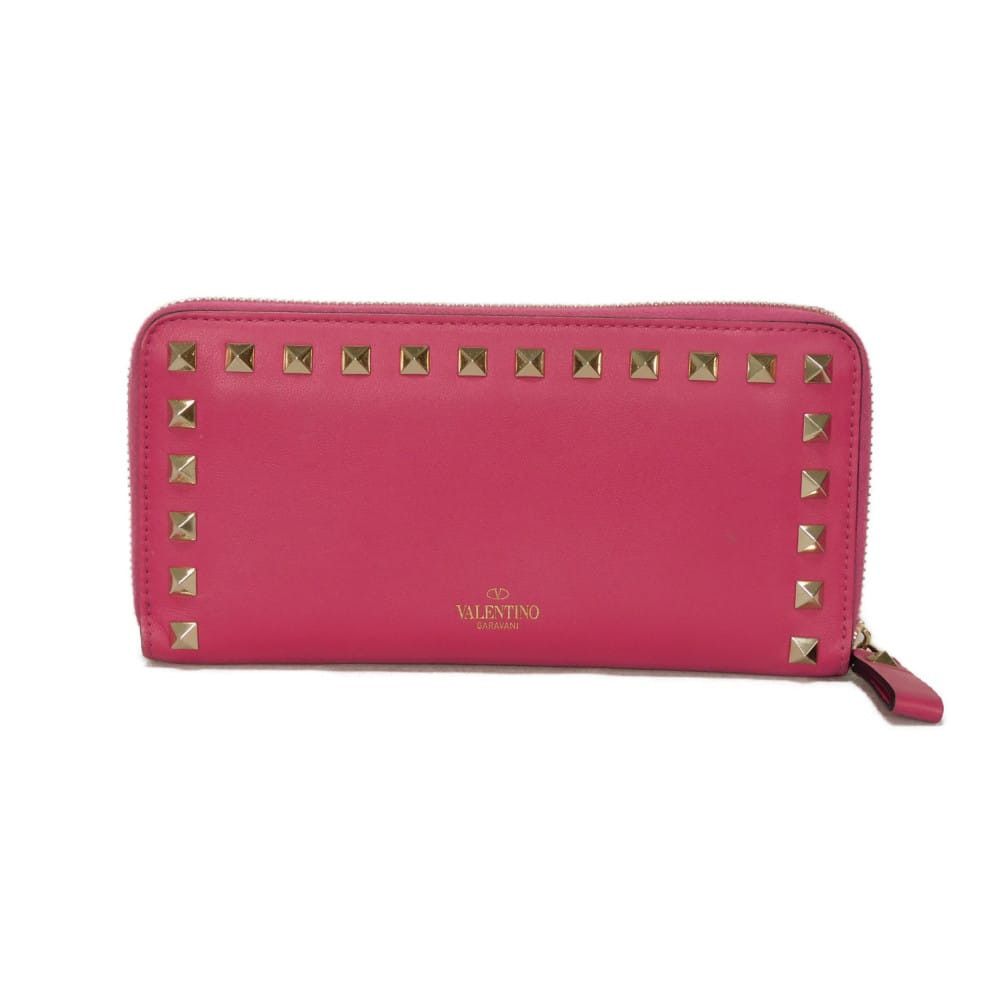Valentino Valentino Valentino Garavani Rockstud Smooth Calfskin Long Wallet Leather Long Wallet QW2P0645BOL DUTY FREE for USA Size ONE SIZE - 1 Thumbnail