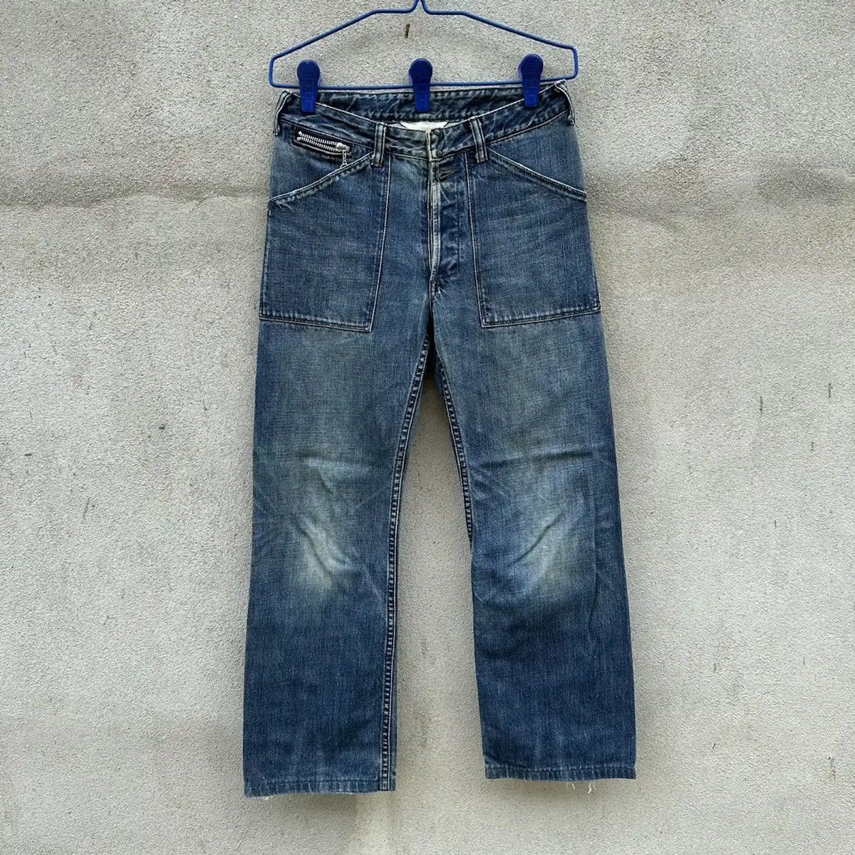 American Apparel SICKS 💥AMERICANA JEANS VINTAGE DENIM BLUE WASH BAKER PANTS Size US 27 - 1 Thumbnail