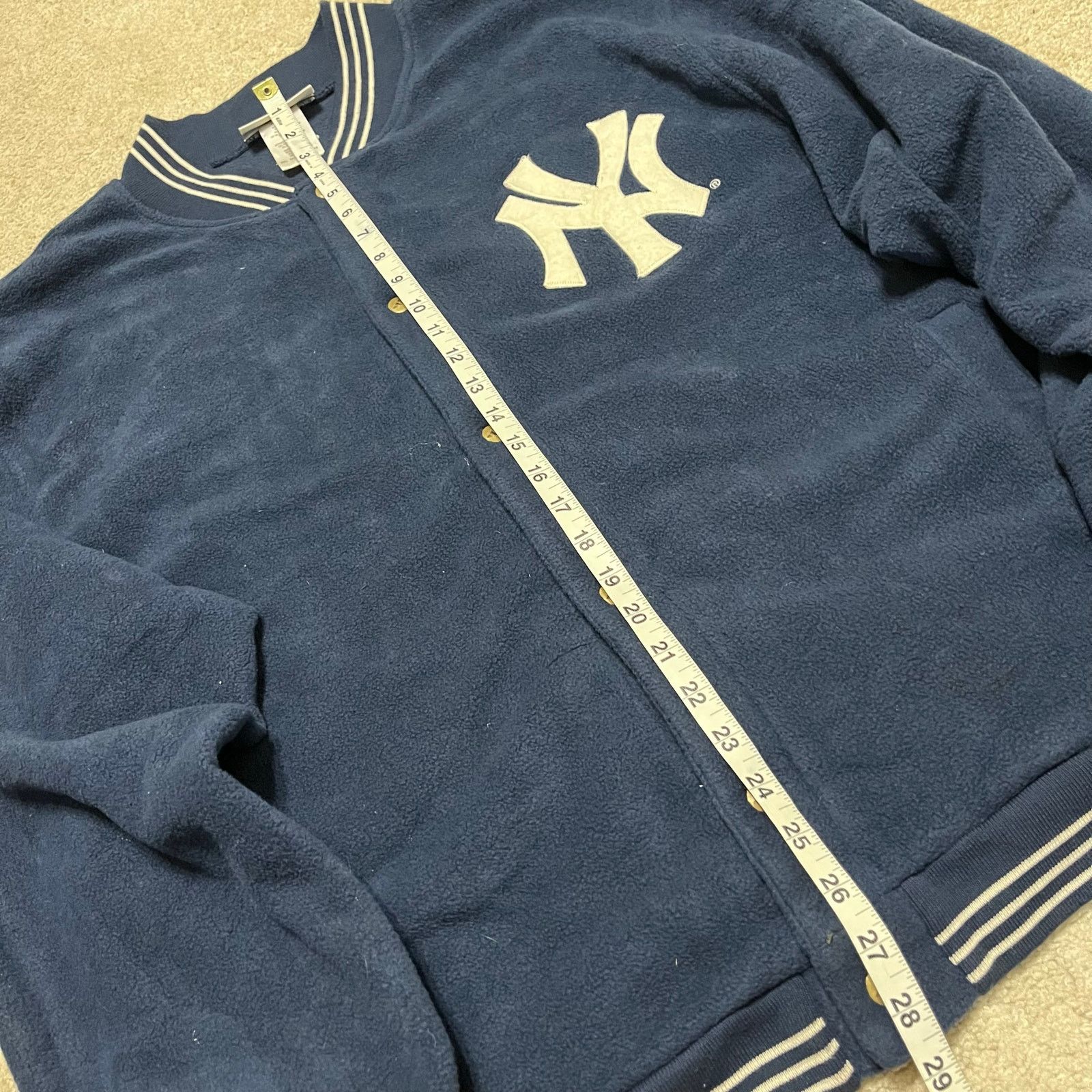 Adidas Vintage Adidas New York Yankees Navy Letterman Style Jacket Size US XL / EU 56 / 4 - 5 Thumbnail