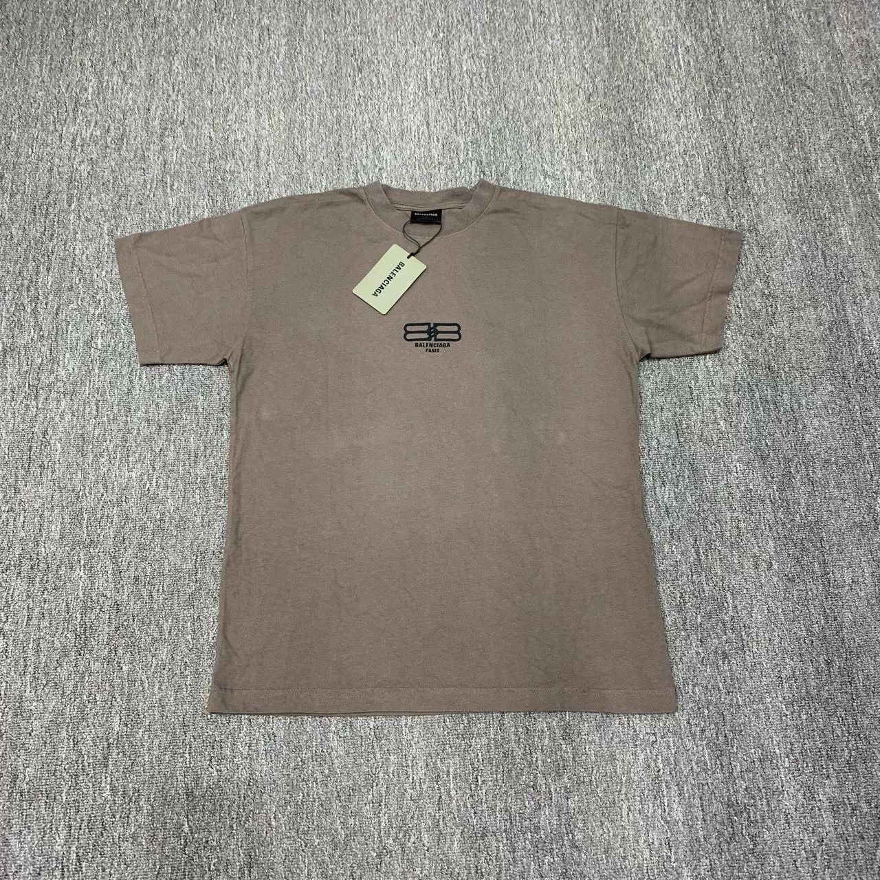 Balenciaga Brown Logo Short Sleeve XS