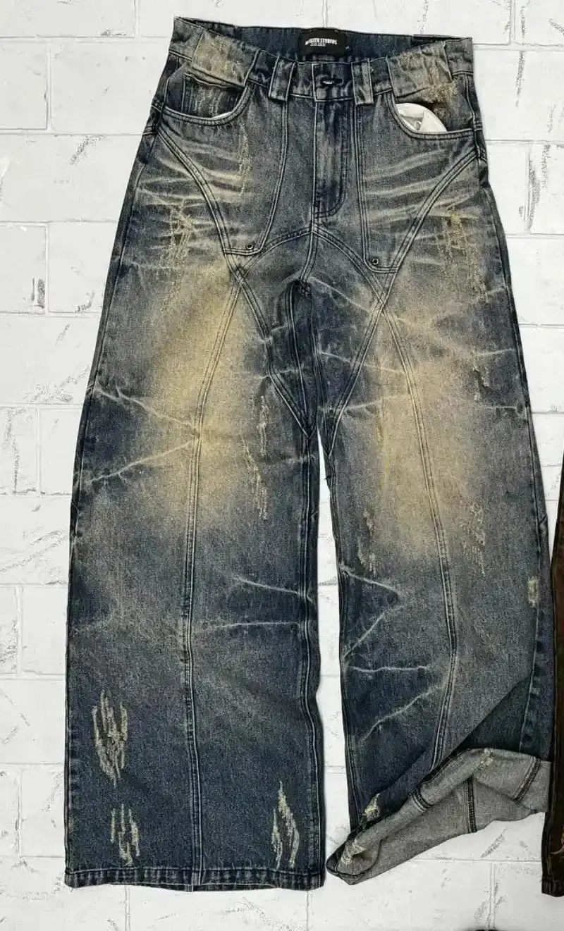 Japanese Brand Y2k Jeans Retro Distressed High Waisted Baggy Jeans Size US 32 / EU 48 - 6 Thumbnail
