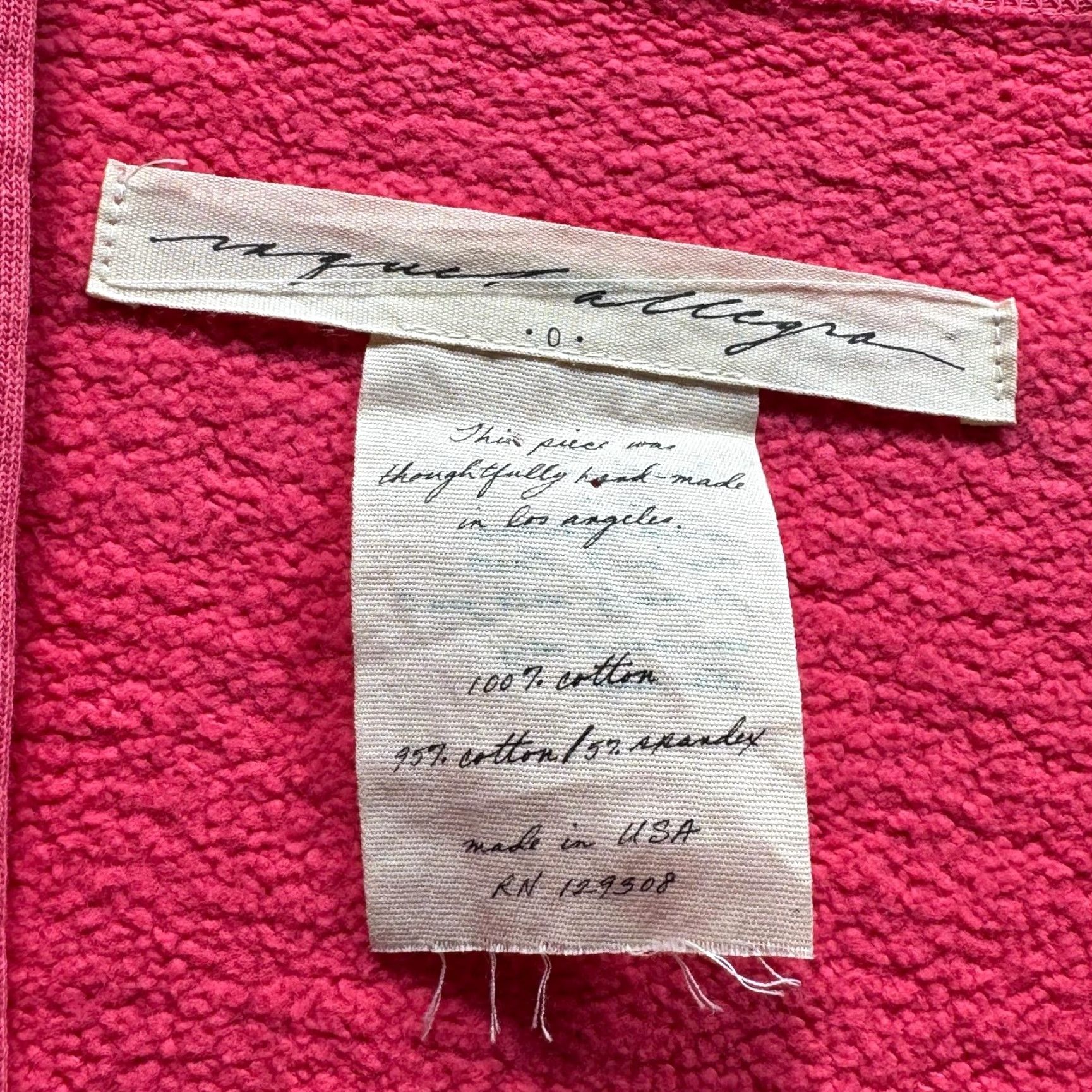 Vintage Raquel Allegra Sweater Cardigan Womens XS0 Pink Terry V-Neck Pockets Relaxed Fit Size XS / US 0-2 / IT 36-38 - 5 Thumbnail