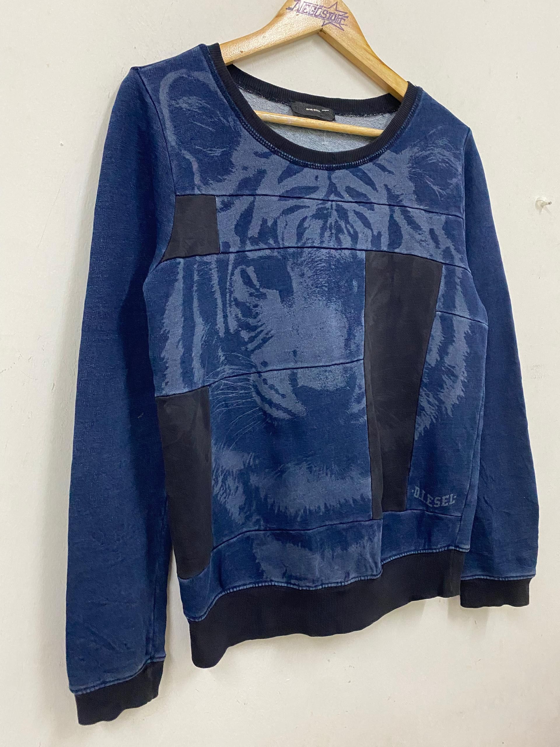 Diesel DIESEL Tiger graphic print and patchwork design sweatshirt Size US M / EU 48-50 / 2 - 5 Thumbnail