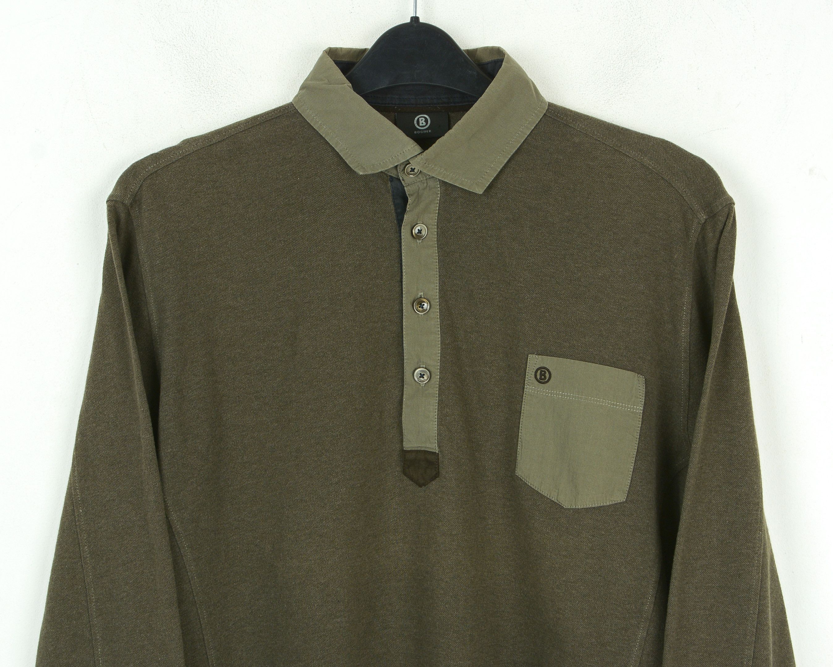 Bogner Pullover Polo Shirt Button Up Long Sleeve Cotton Casual Top Size US XL / EU 56 / 4 - 2 Thumbnail