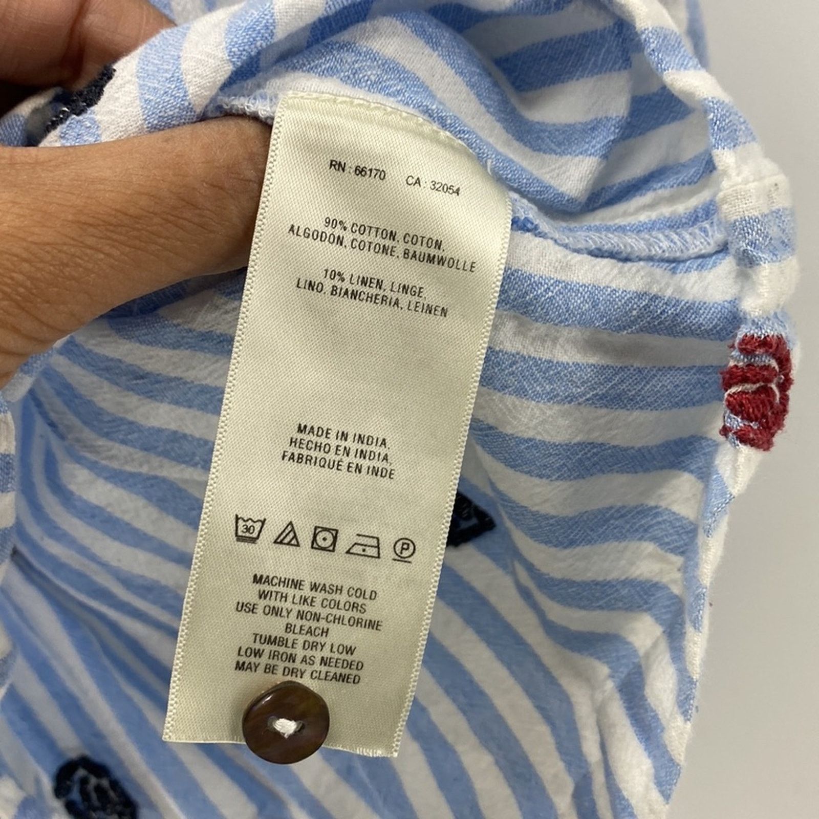 Anthropologie ANTHROPOLOGIE Akemi + Kim Adela Striped Blouse Embroidered Size S / US 4 / IT 40 - 6 Thumbnail