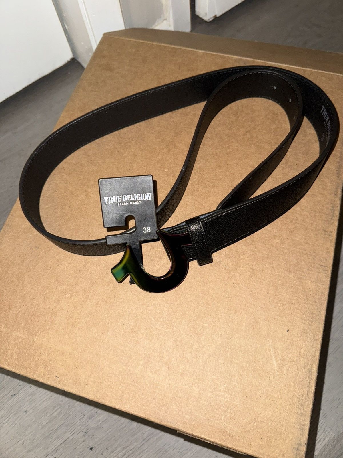 True Religion True Religion Iridescent Horseshoe Buckle Belt Size 38 - 1 Thumbnail
