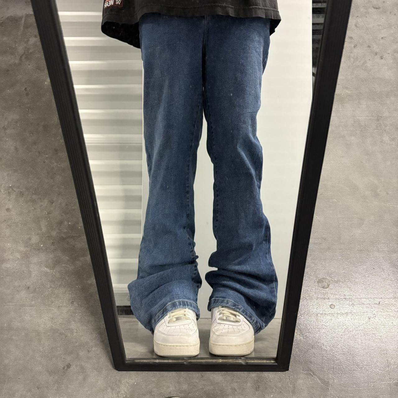 Japanese Brand × Vintage Crazy Vintage Y2K Flared Bootcut Medium Wash Denim Jeans! Size US 34 / EU 50 - 1 Thumbnail