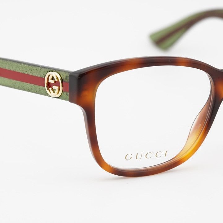 Gucci Gucci GG0038O 002 Eyeglasses Havana 54mm Square Frame Size ONE SIZE - 6 Thumbnail