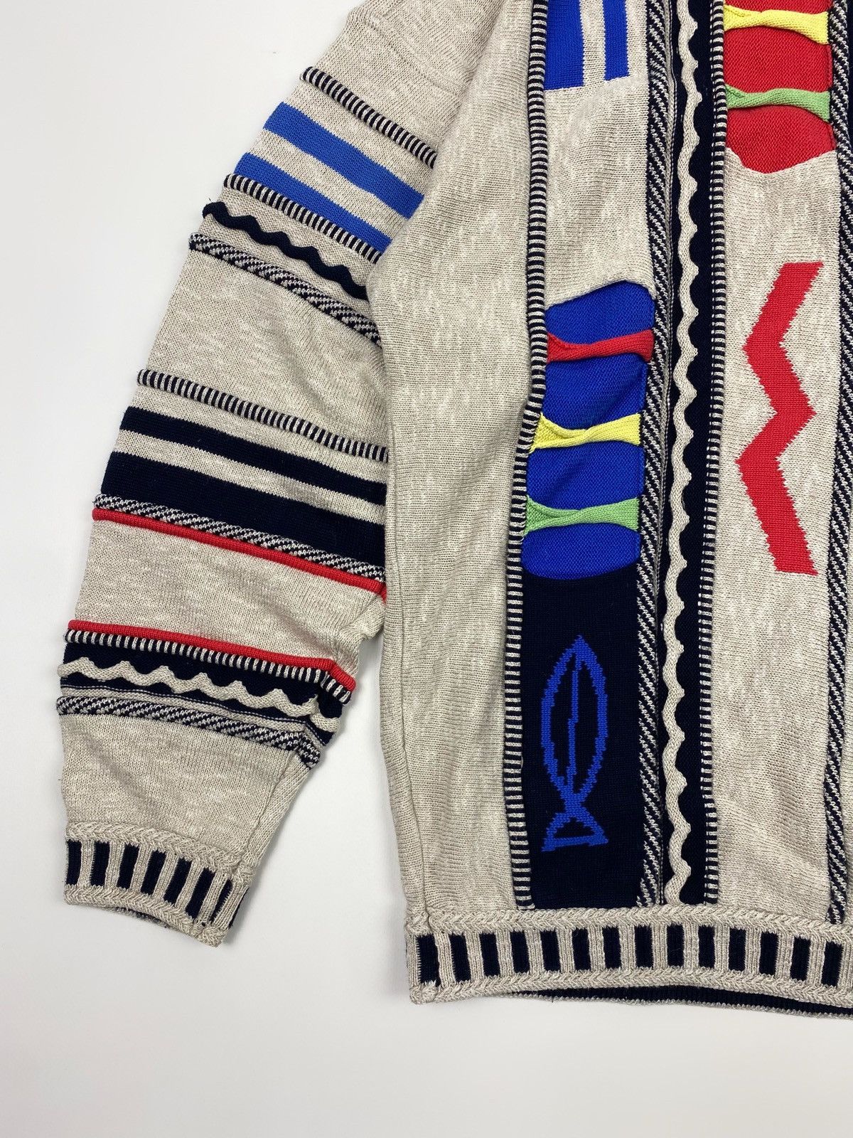 Carlo Colucci 1990’s Vintage Carlo Colucci Coloured 3D Cable Knit Sweater Size US XL / EU 56 / 4 - 3 Thumbnail