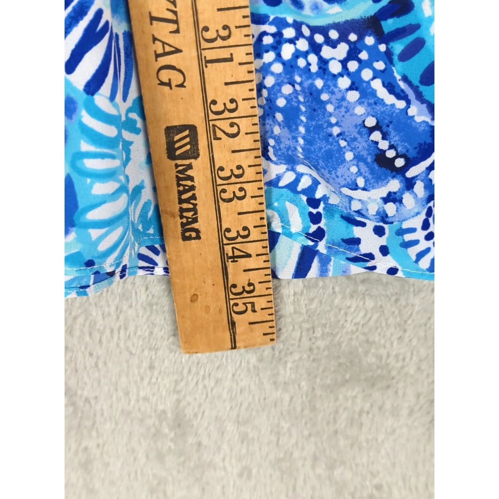 Lilly Pulitzer Lilly Pulitzer Cover Up Women Size S Blue Sea Shell Pattern Lightweight Beach Cruise Resort Size ONE SIZE - 7 Thumbnail