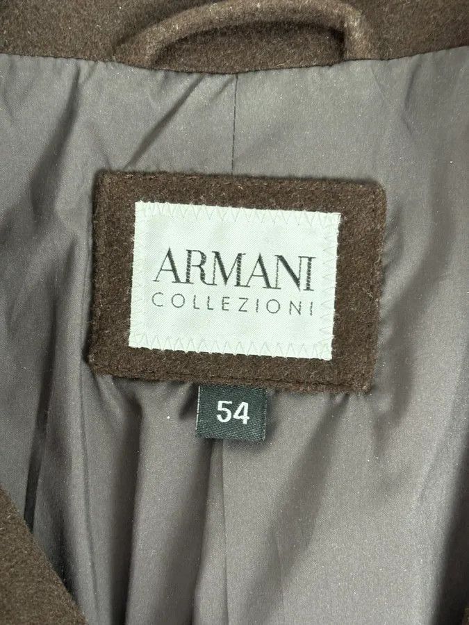 Armani Collezioni Armani Officer Brown Wool Pocket Jacket Size US M / EU 48-50 / 2 - 9 Thumbnail
