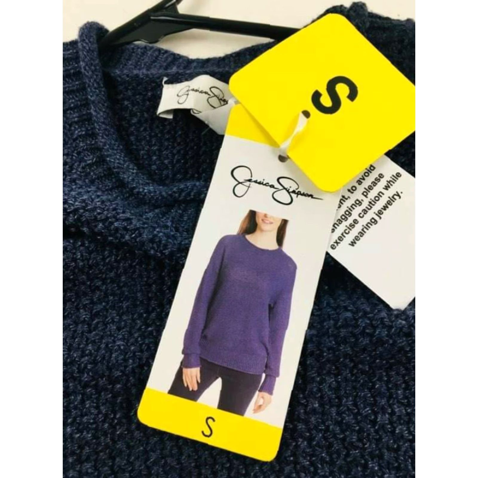 Jessica Simpson Jessica Simpson Sweater Women’s Size Small Navy Blue Round Neck Ribbed Cuff NEW Womens Size Small Navy Blue Sweater Size S / US 4 / IT 40 - 5 Thumbnail