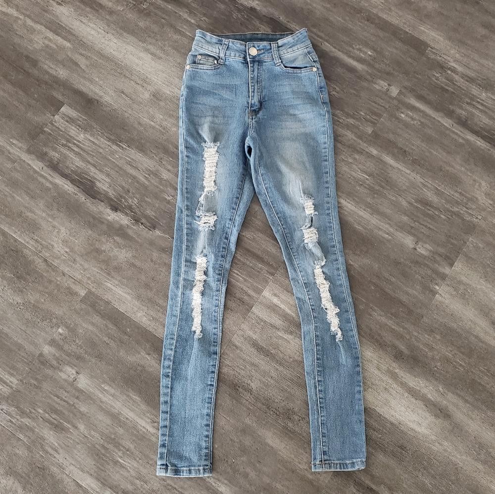 Designer Denim Distressed UWJ High Waisted Skinny Jean Size 25" / US 0 / IT 36 - 1 Thumbnail