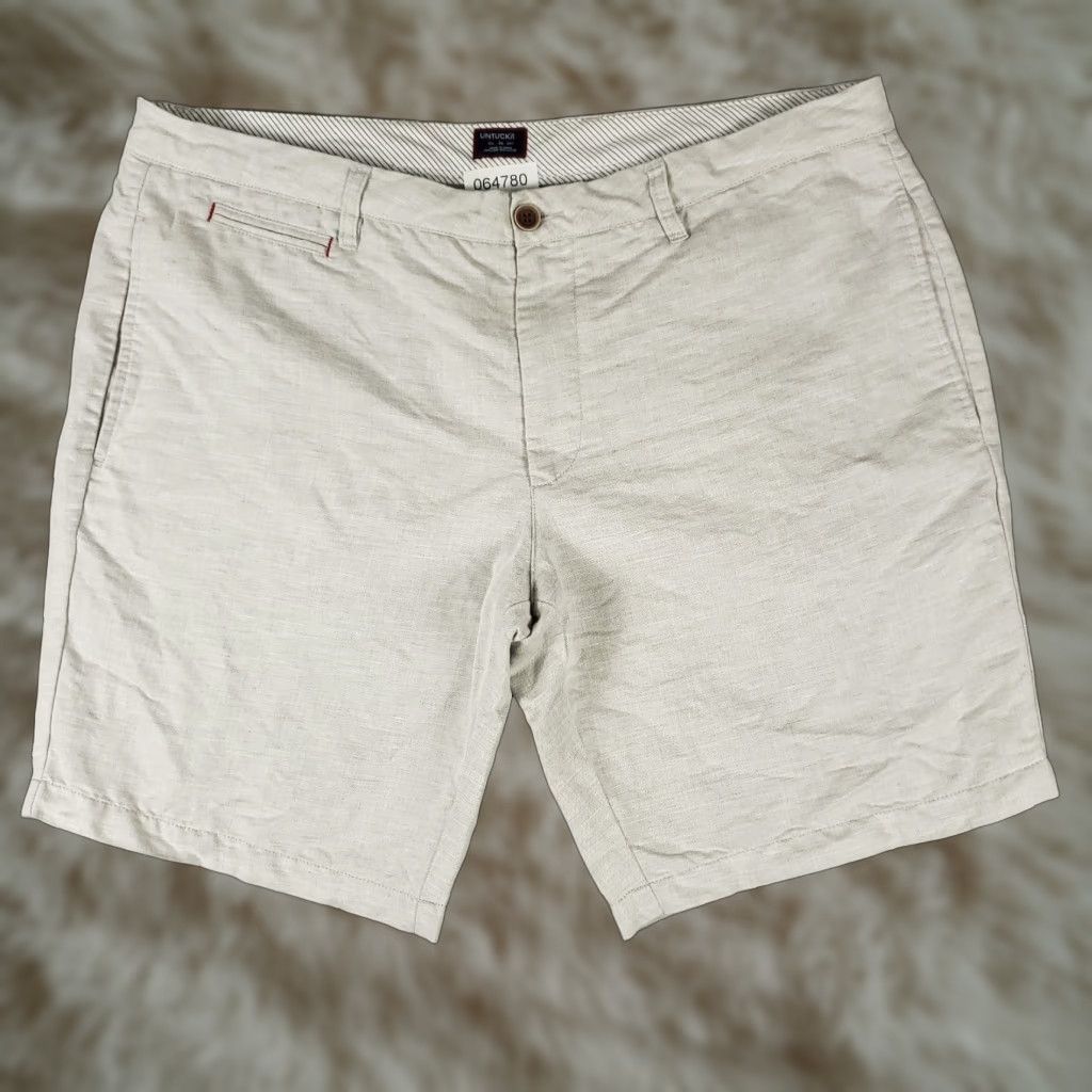 UNTUCKit UNTUCKit Mens Shorts Flat Front Chino Beige Cotton Linen Size 40 Regular Zip Pockets Mids? Size US 40 / EU 56 - 1 Thumbnail