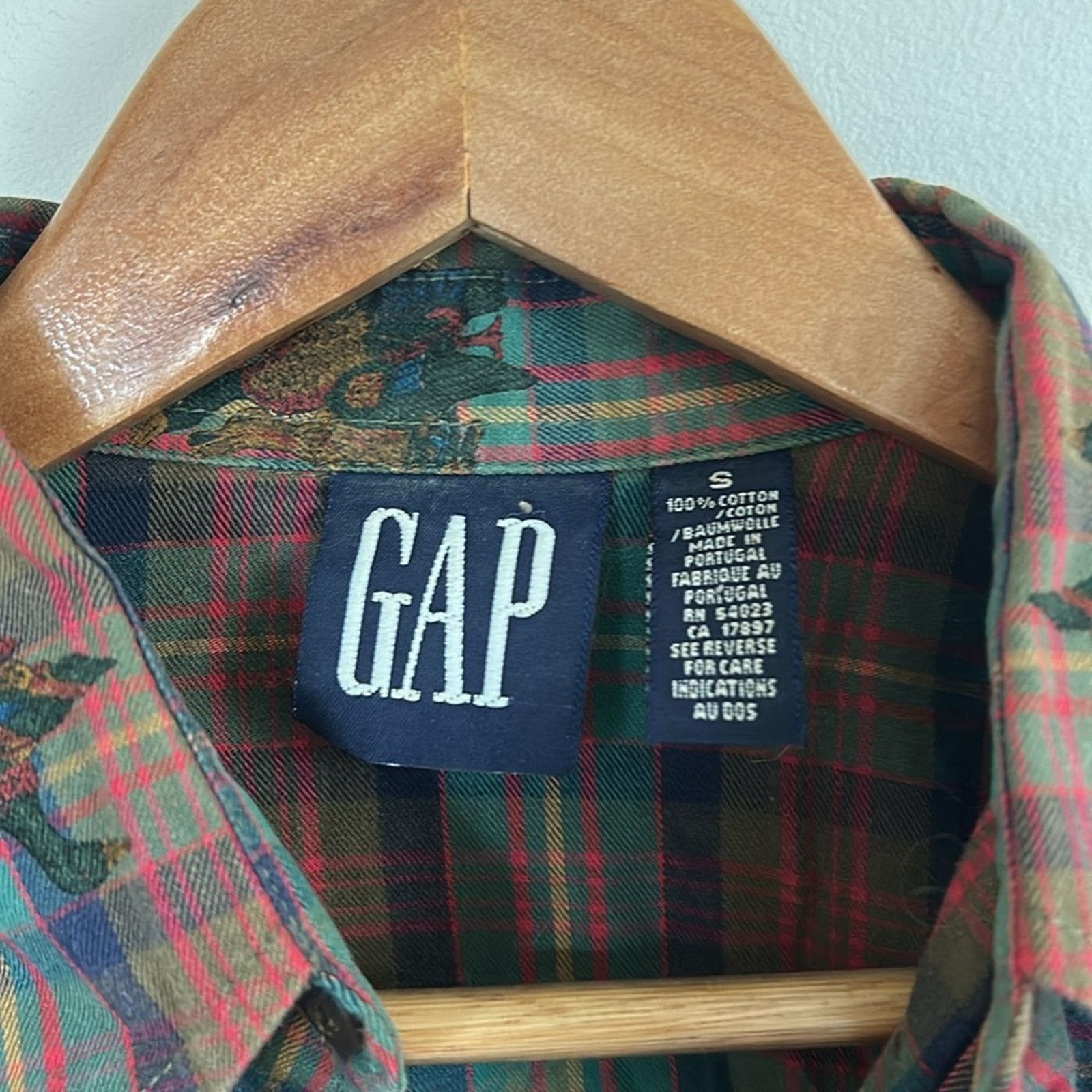 Gap Vintage 90s RARE Gap Duck Print Plaid Button Down Shirt Size US S / EU 44-46 / 1 - 4 Thumbnail