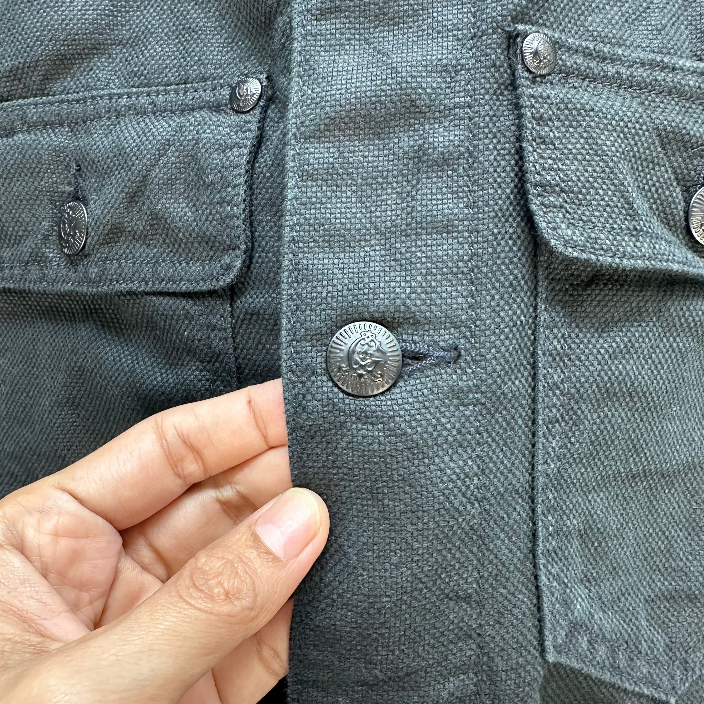 Japanese Brand CUSTOM CULTURE Made in Japan Black Denim Jacket #A4-0093 Size US S / EU 44-46 / 1 - 6 Thumbnail