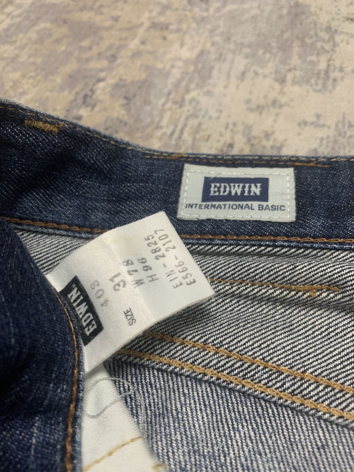 Japanese Brand Edwin Made In Japan Patchwork Jeans Size US 34 / EU 50 - 13 Thumbnail