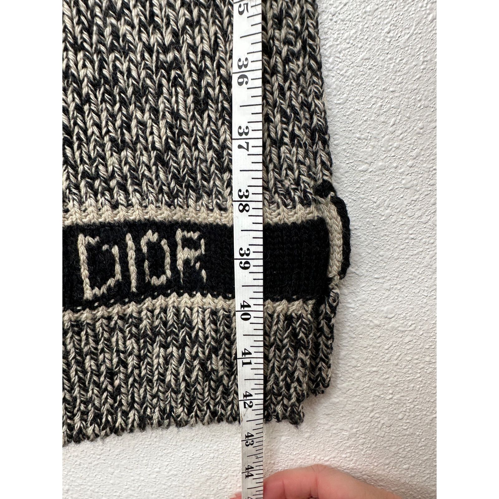 Christian Dior Monsieur Christian Dior Beige Black Marled Wool Cashmere Blend Scarf Size ONE SIZE - 12 Thumbnail