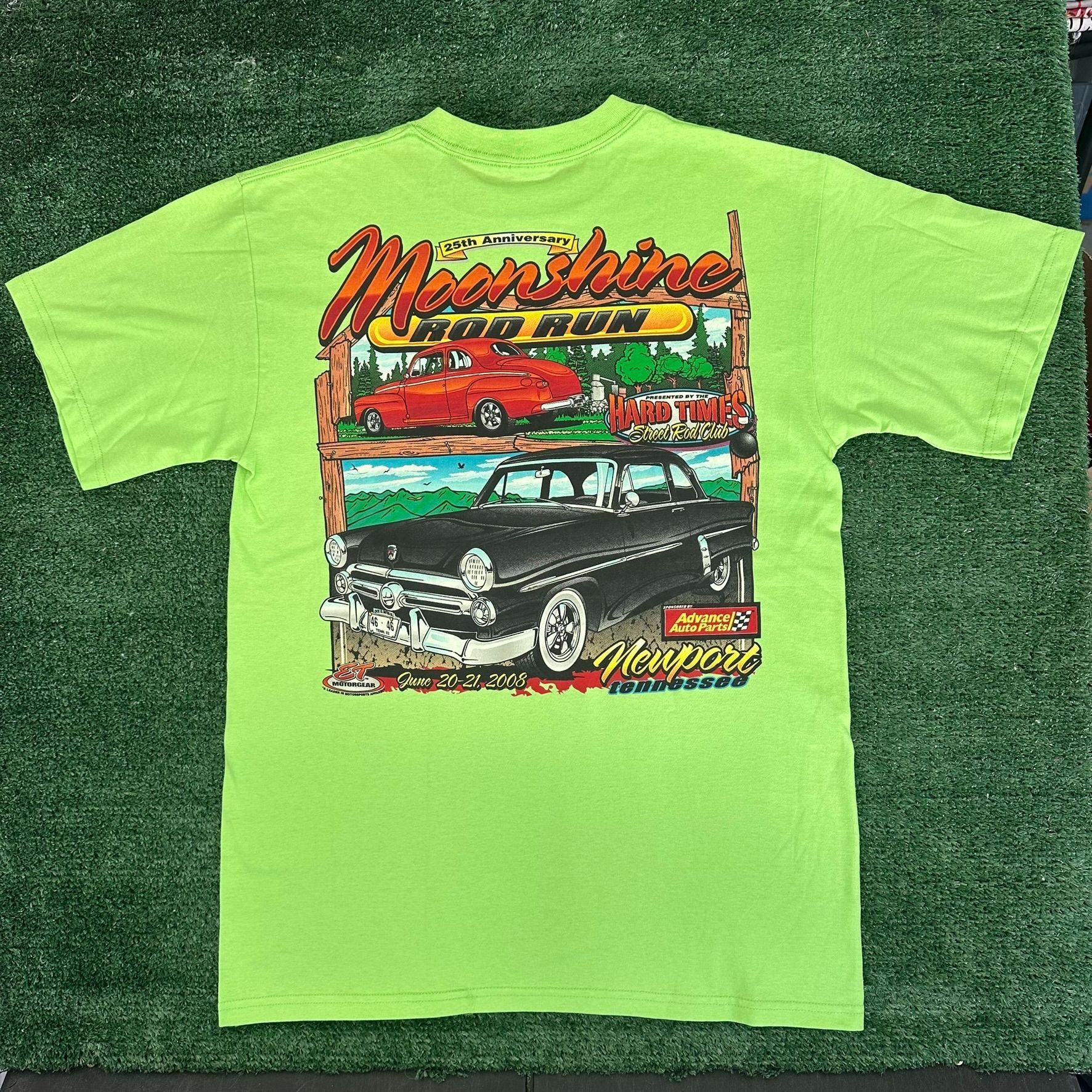 Vintage Vintage Y2K Moonshine Rod Run Car Show T-Shirt Lime Green M Size US M / EU 48-50 / 2 - 1 Thumbnail