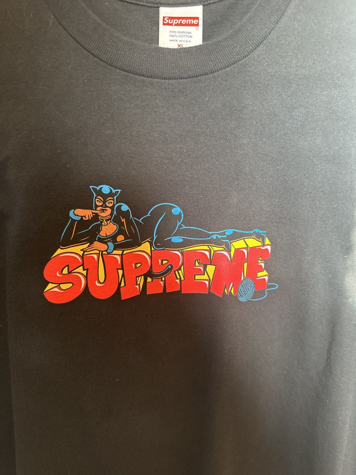 image of Supreme T Shirt Cat Women in Black, Men's (Size XL)