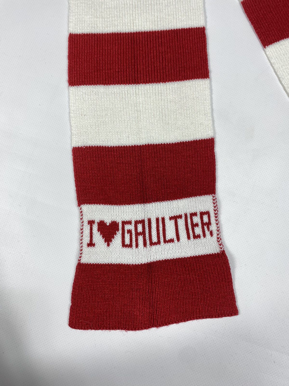 Jean Paul Gaultier 🔥LASTDROP🔥 #9 Jean Paul Gaultier "I❤️Gaultier" striped Scarf Size ONE SIZE - 4 Thumbnail
