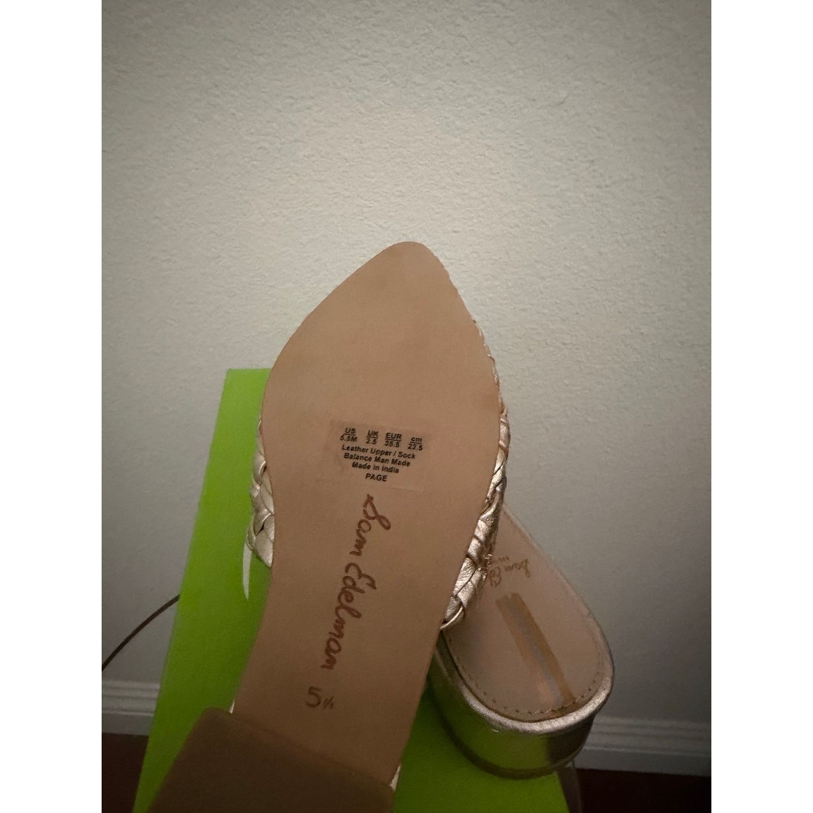 Sam Edelman New Sam Edelman Page gold woven mule sz 5.5 Size US 5.5 / IT 35.5 - 7 Thumbnail